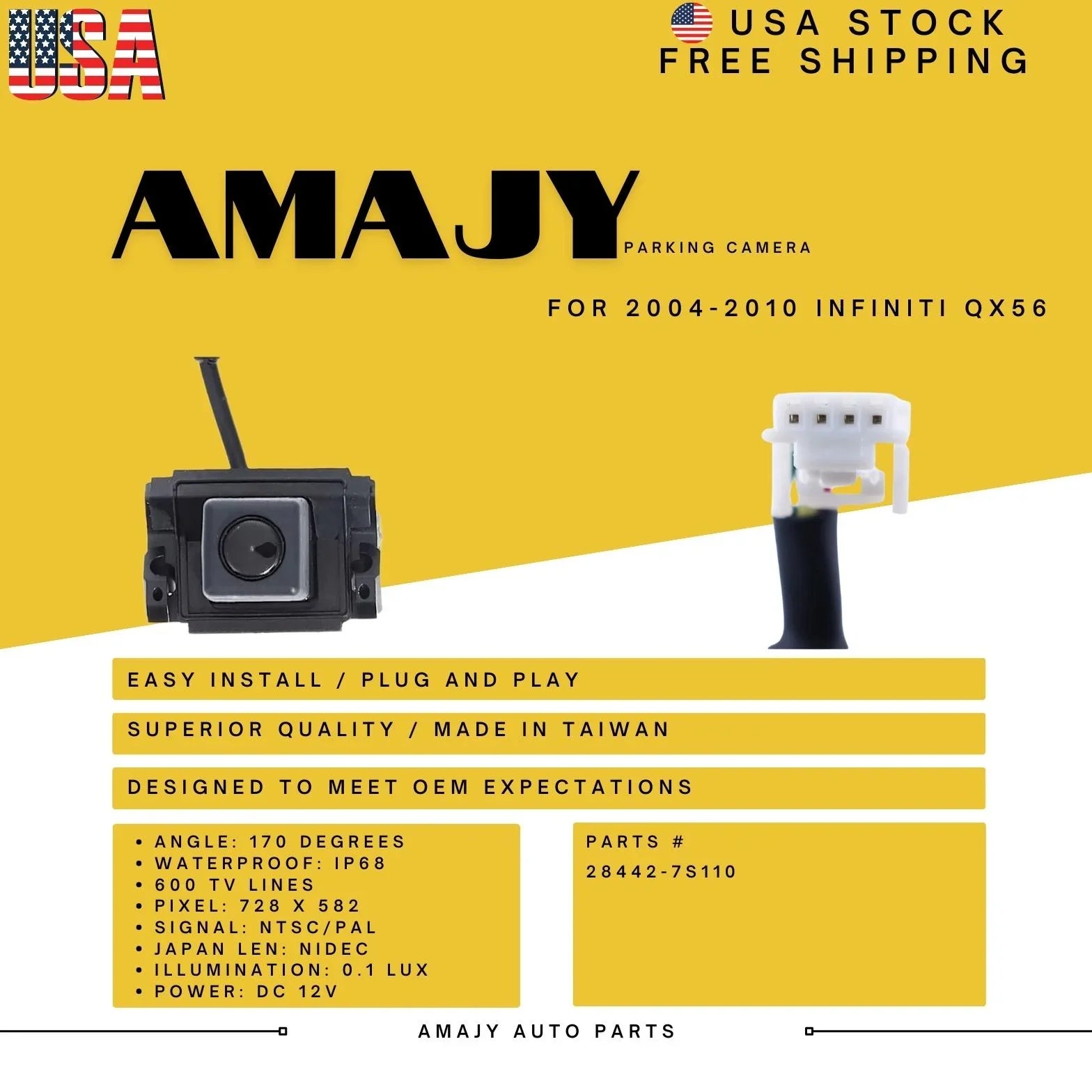 Camera 04-10 QX56 Backup Infiniti Replaces for 28442-7S110