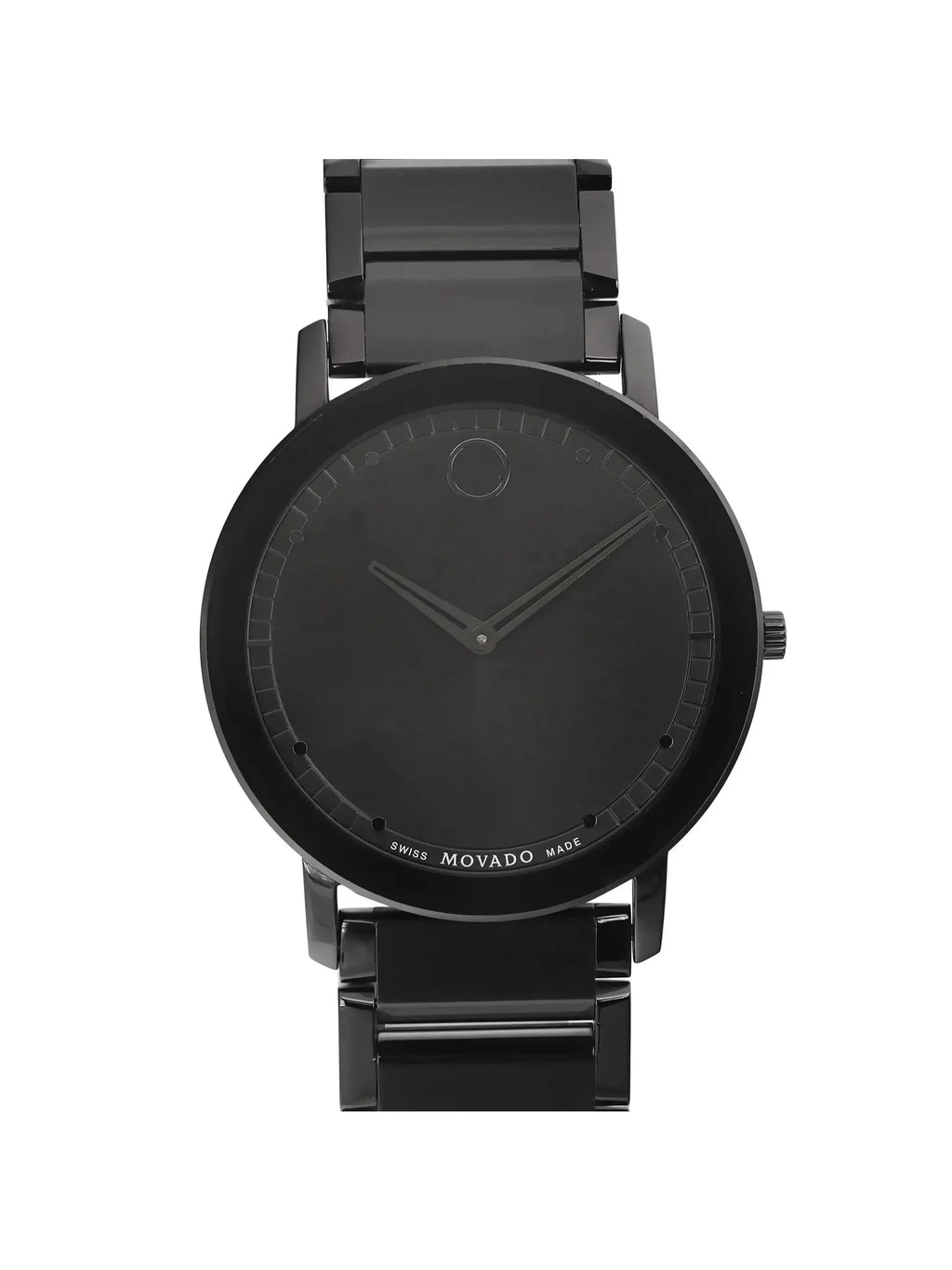 Movado Watch 40mm Modern Black Quartz Classic Steel 0607408 Mens Dial