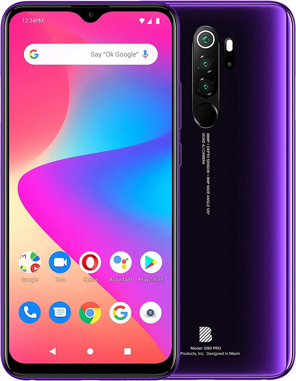 Pro Purple G90 BLU G0370WW Unlocked Haze 128GB - Smartphone Android GSM