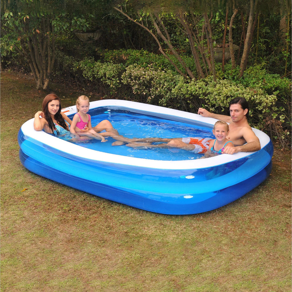 Swimming White and Rectangular 6.5' Blue Inflatable Pool