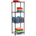 Black x 4 Shelving Tier, Unit, 24"W Starter 24"D Wire x Epoxy, 54"H Nexel
