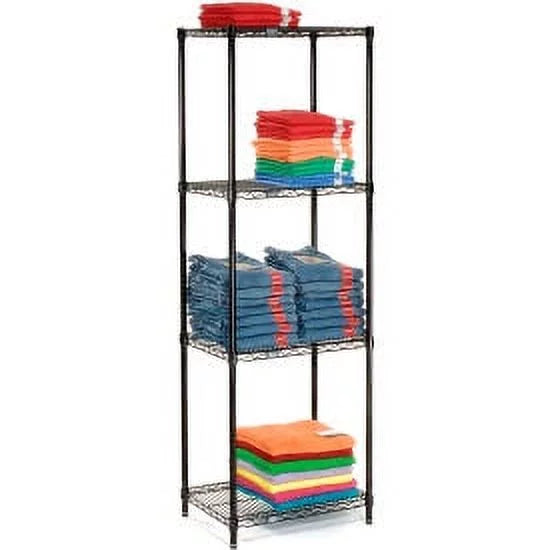 Black x 4 Shelving Tier, Unit, 24"W Starter 24"D Wire x Epoxy, 54"H Nexel