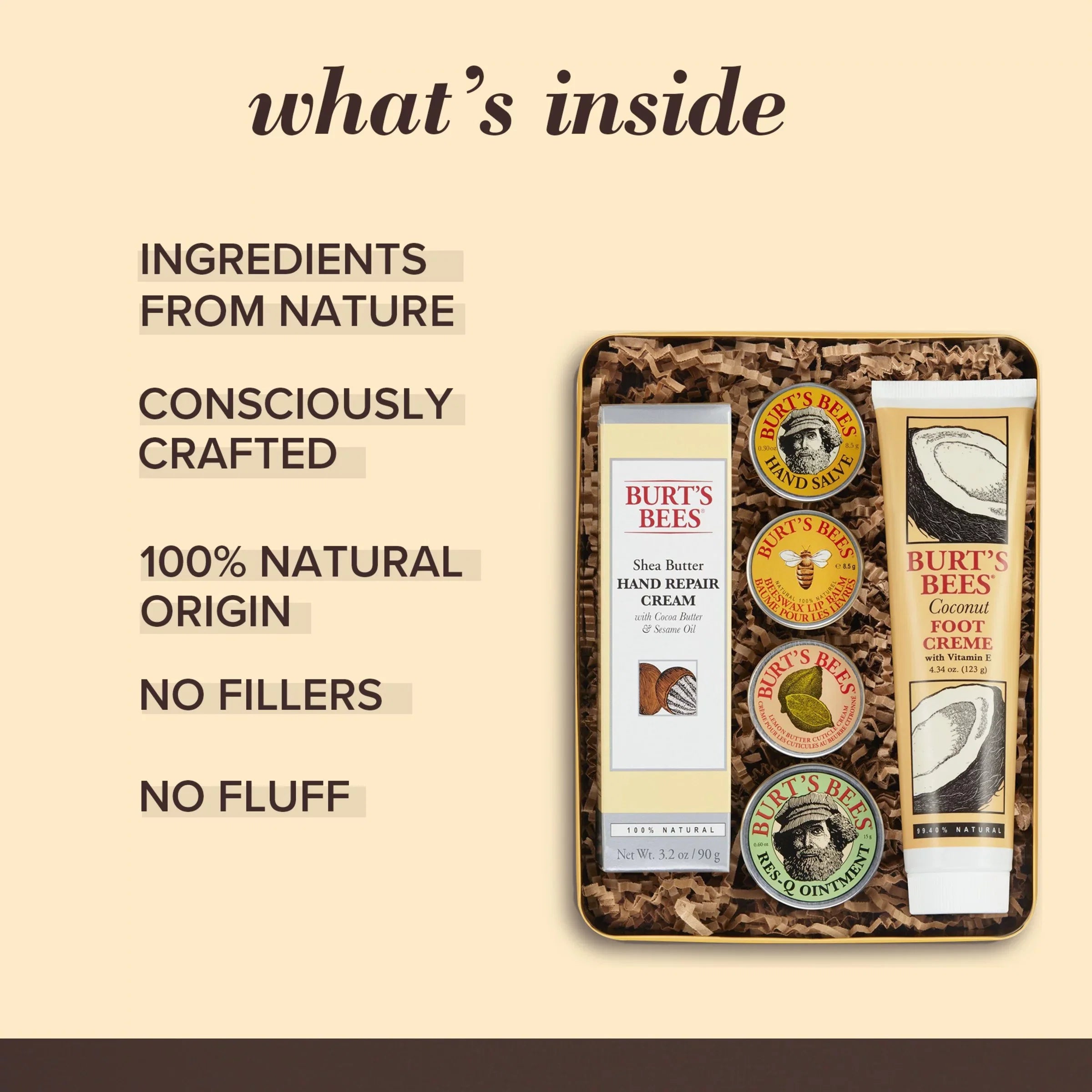 Lip in Res-Q Hand Cream, Giftable Balm, Set, Cream Gift Hand Tin and Products Ointment, Burt's 6 Classics Foot Salve, Repair Cuticle Bees Cream