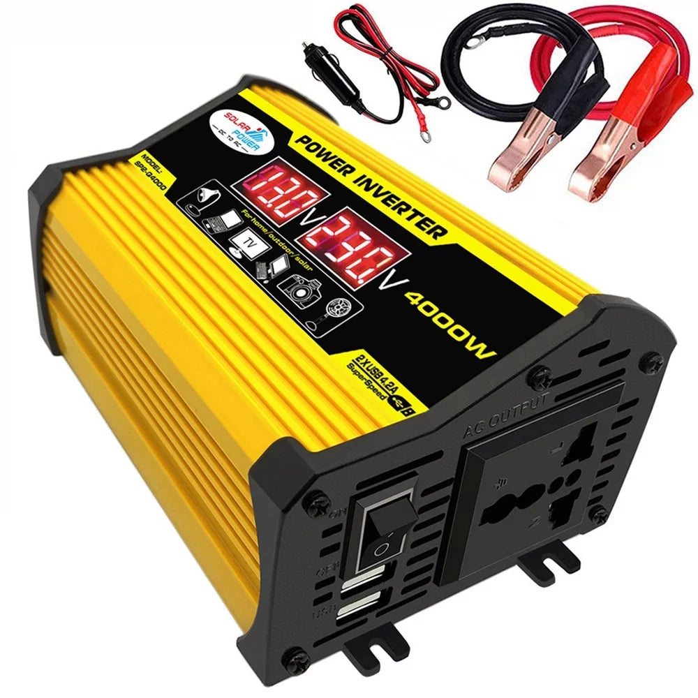 4000W Inverters Transformer Car Dual Modified Inverter Gecheer Display DC12Volt Portable USB SineWave AC110220Volt To Inverters Auto Inverter Power
