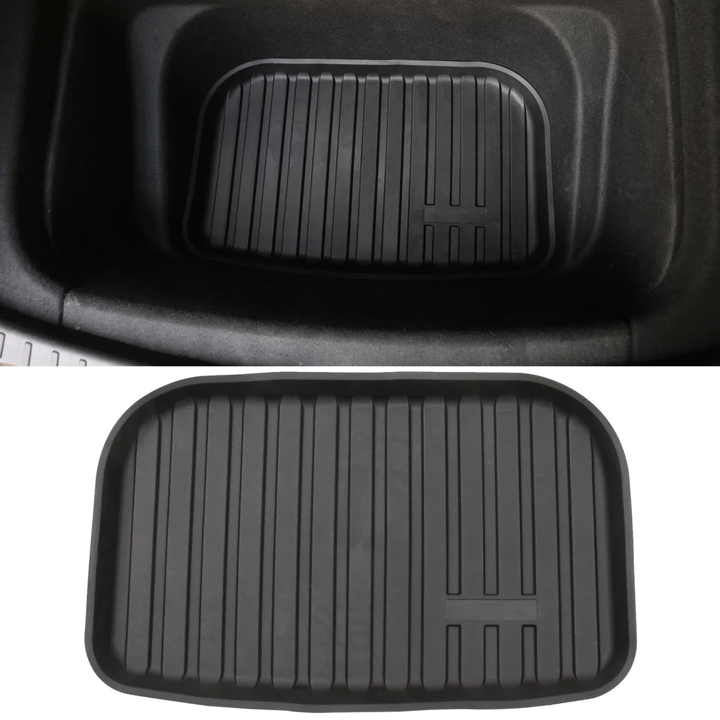 Under Trunk with Cargo Anti-Slip TPE Trunk Mat Frunk Storage Liner Weather Motorsports Model Mats All 2020-2023 Y Waterproof Accessories Liner Ikon Compatible Injection Tesla Black Cargo Interior