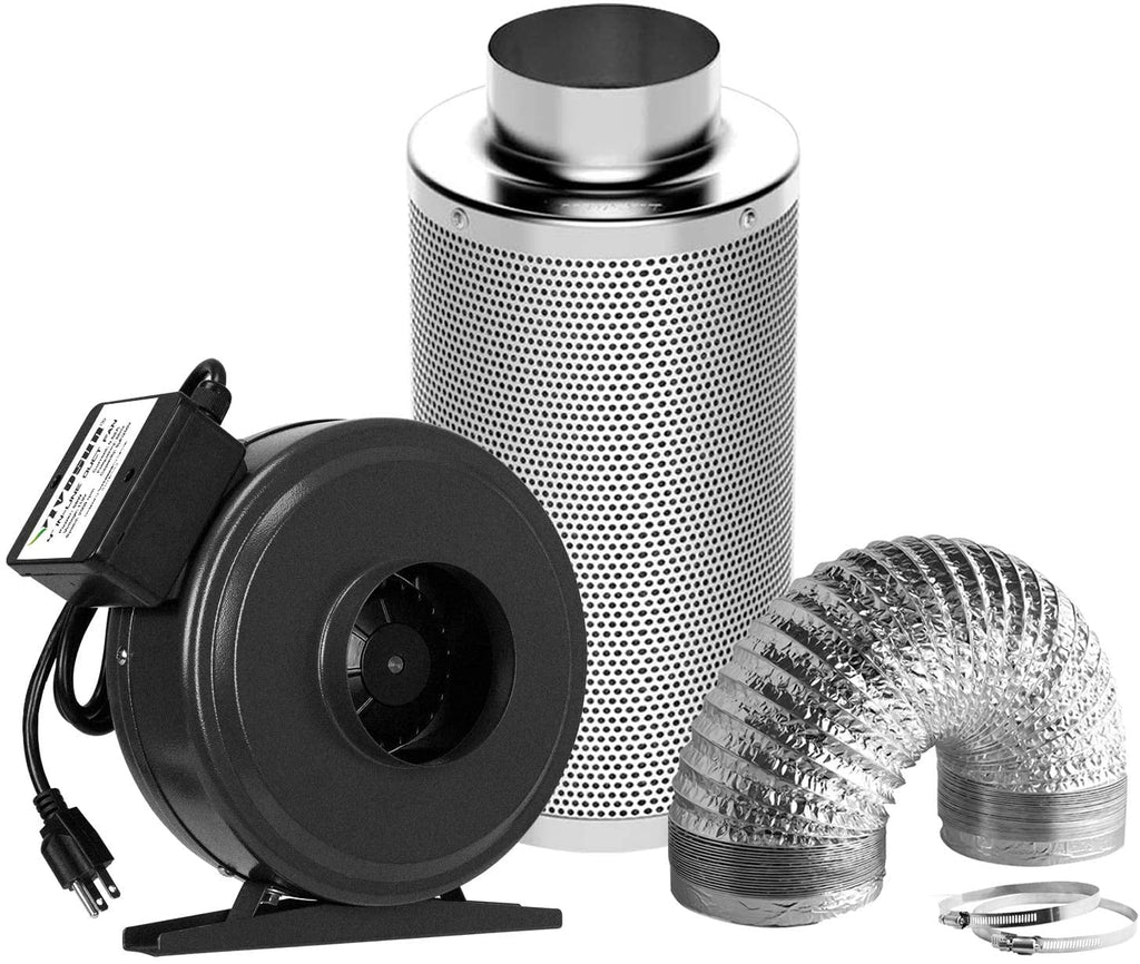 440 Kit: and Filtration Combo 16 Carbon 6'' Filter Ducting Ft CFM Air VIVOSUN 6 Inline Inch Fan,