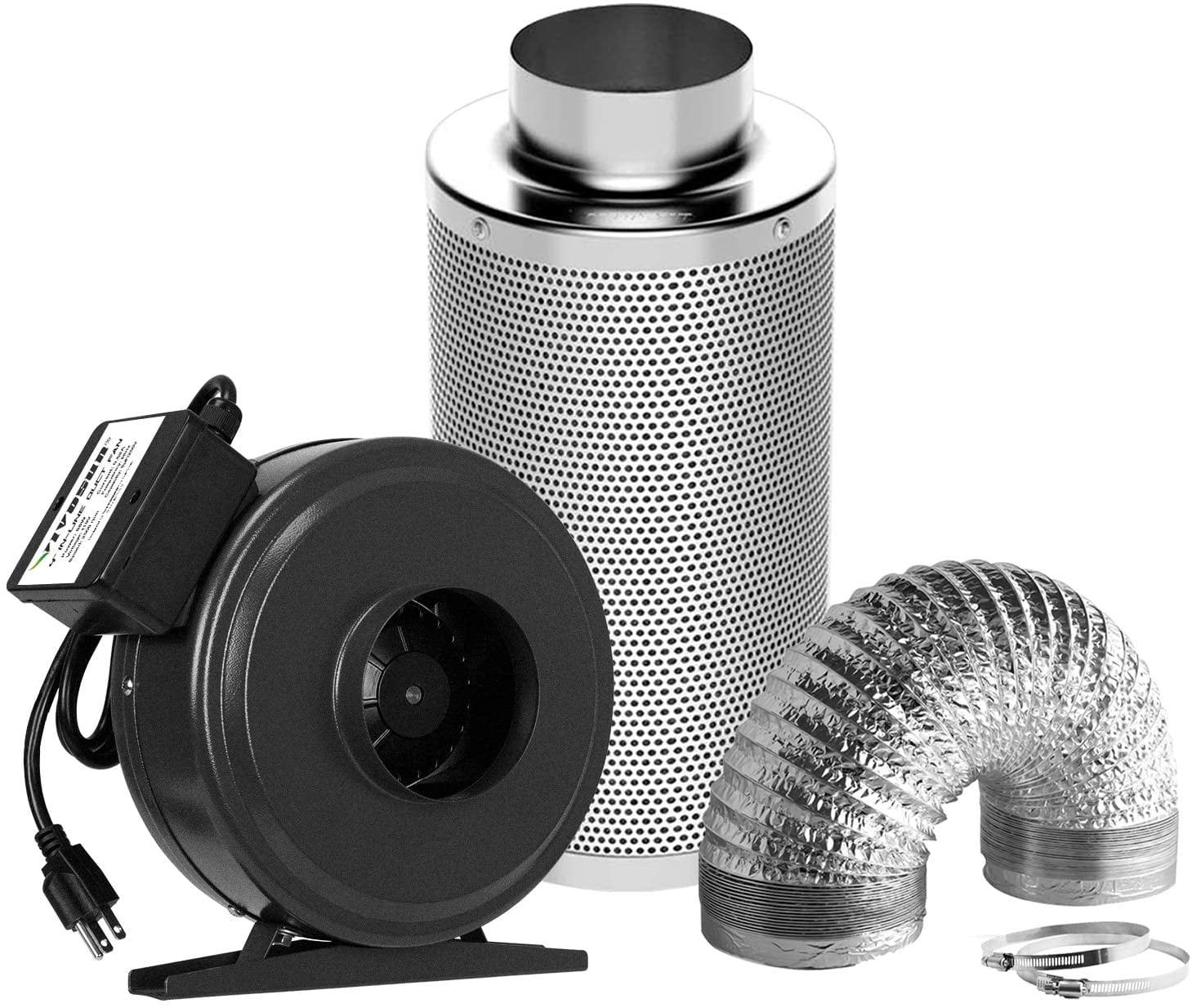 440 Kit: and Filtration Combo 16 Carbon 6'' Filter Ducting Ft CFM Air VIVOSUN 6 Inline Inch Fan,