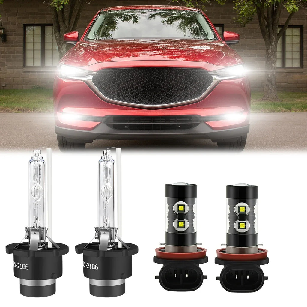 HID H8 Bulbs Headlight H11 CX-5 4pcs Fog 2018 Led Lights SKN D4S for Mazda