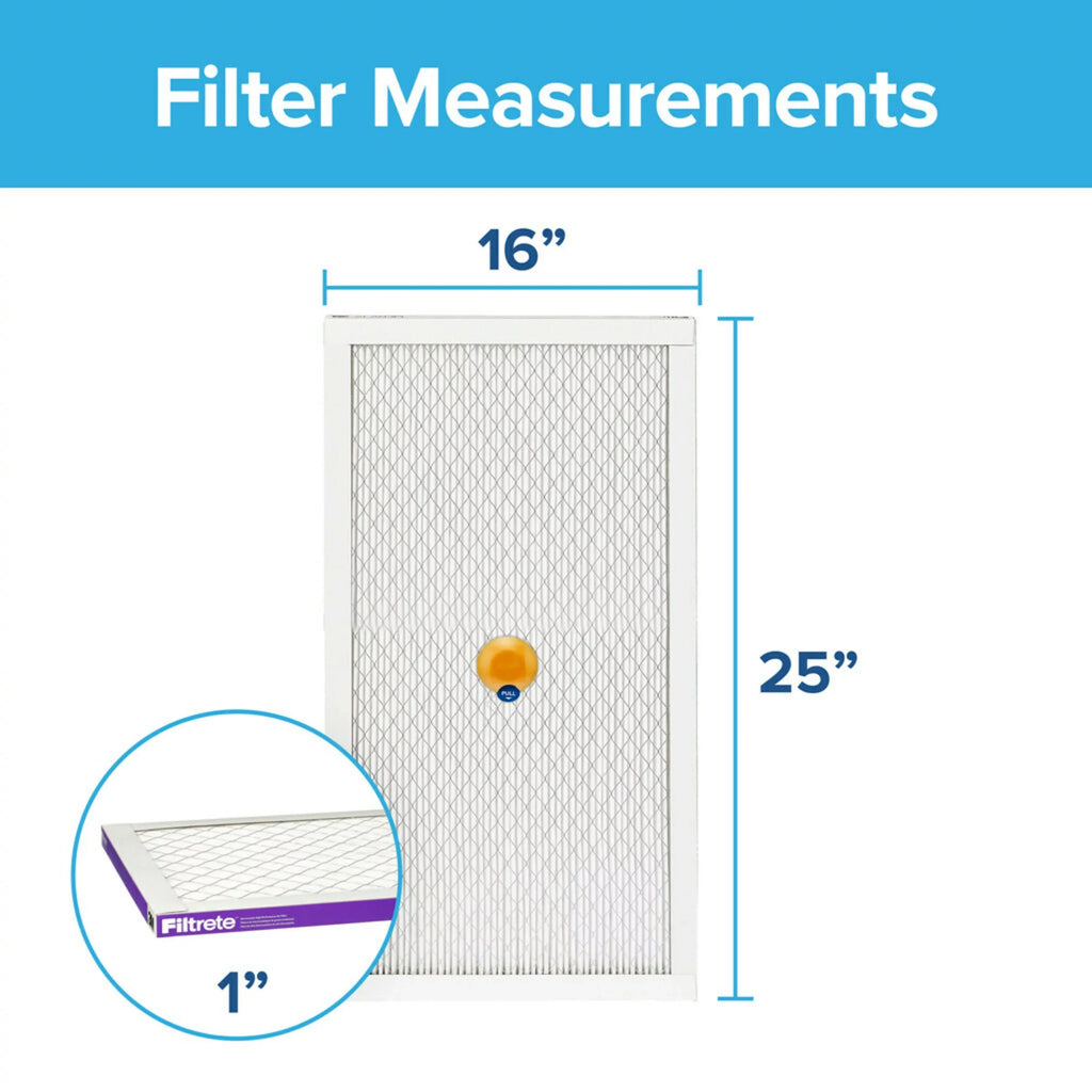 1500 16x25x1 12, MPR Allergen, Bacteria 1 Air Filter, Virus, Filtrete MERV Smart Filter