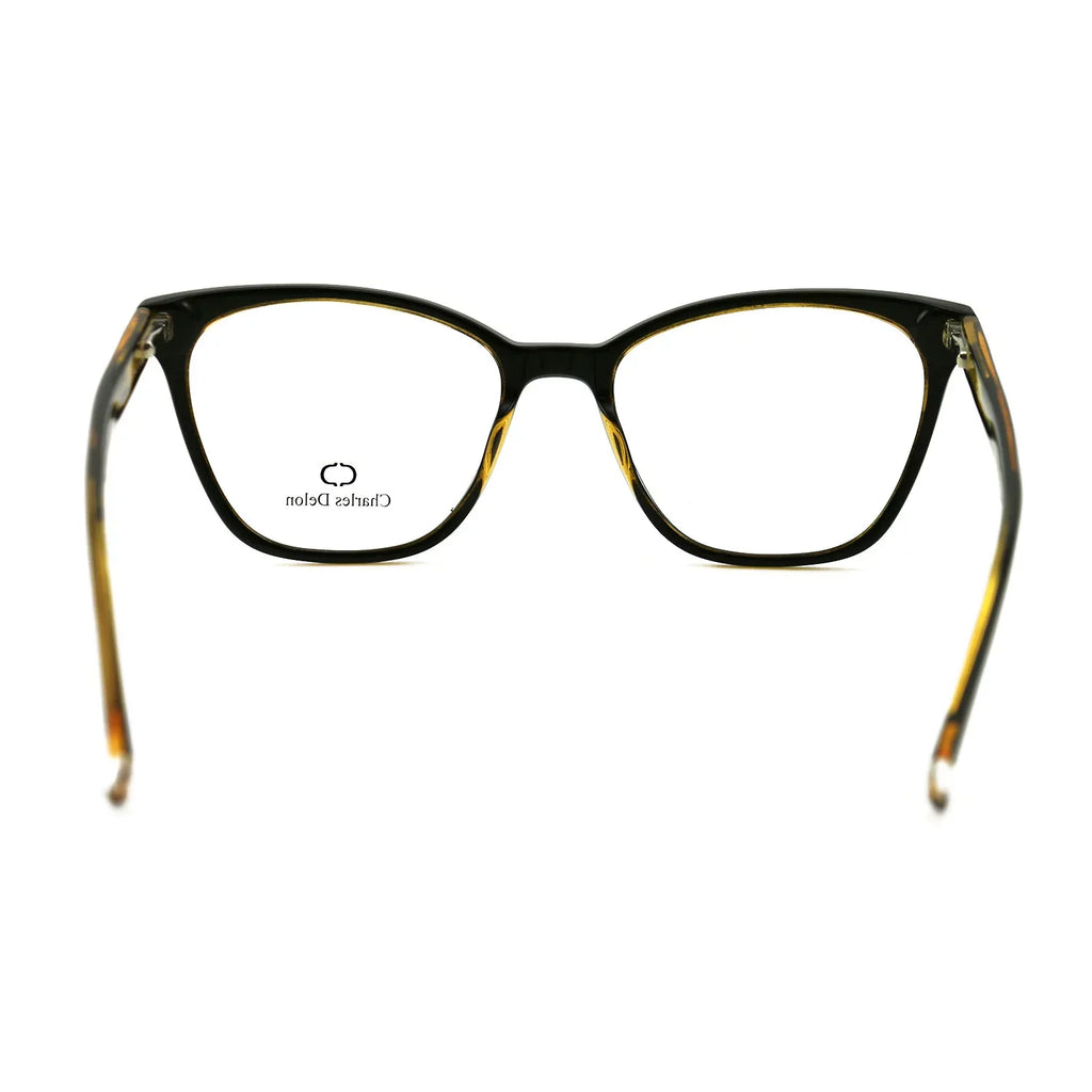 142 Eyeglasses 54 by Black/Gold Delon Cat Womens Eye 18 Frames Charles