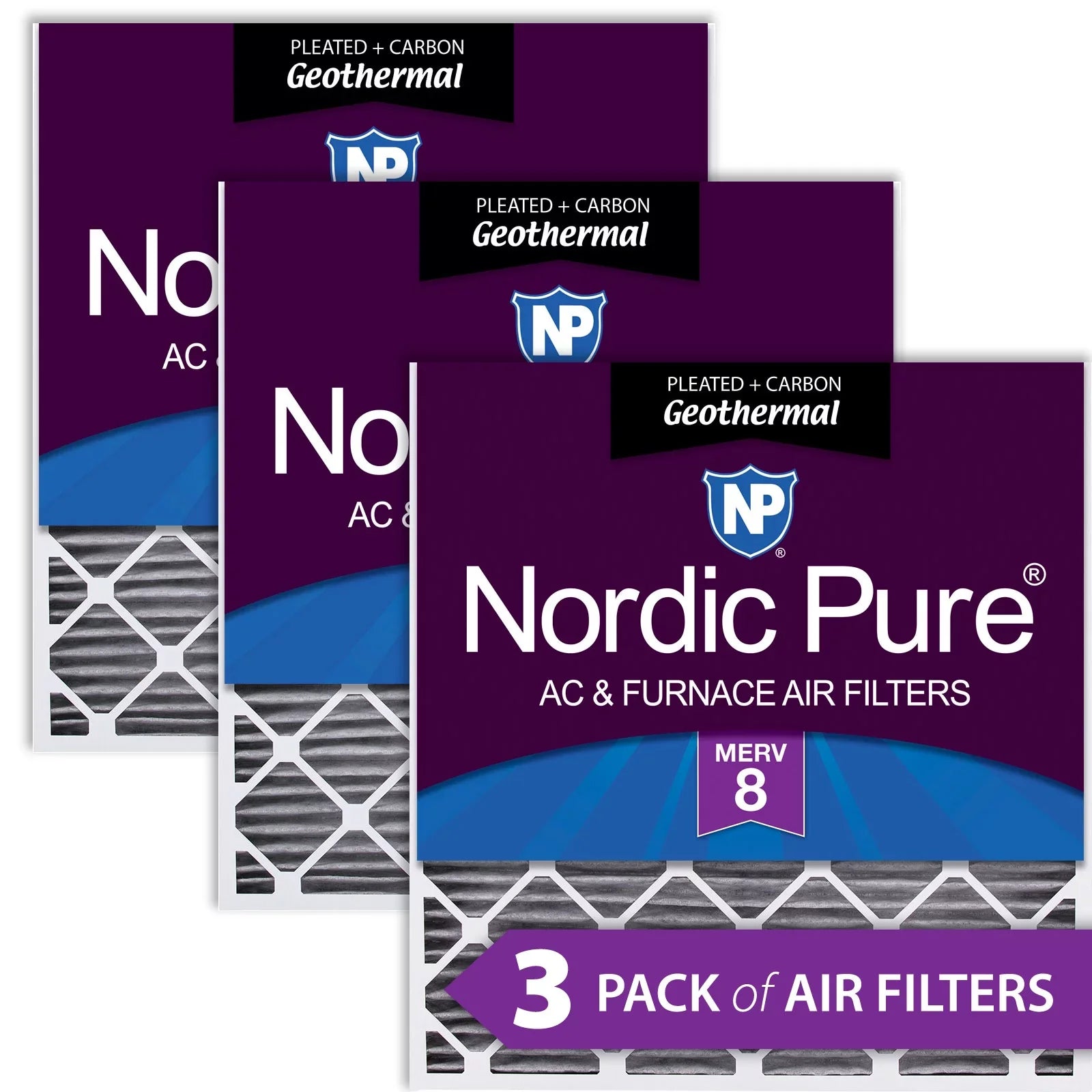 30x32x2 Pleated Plus Carbon MERV 3 Filters Geothermal Pack Furnace AC 8