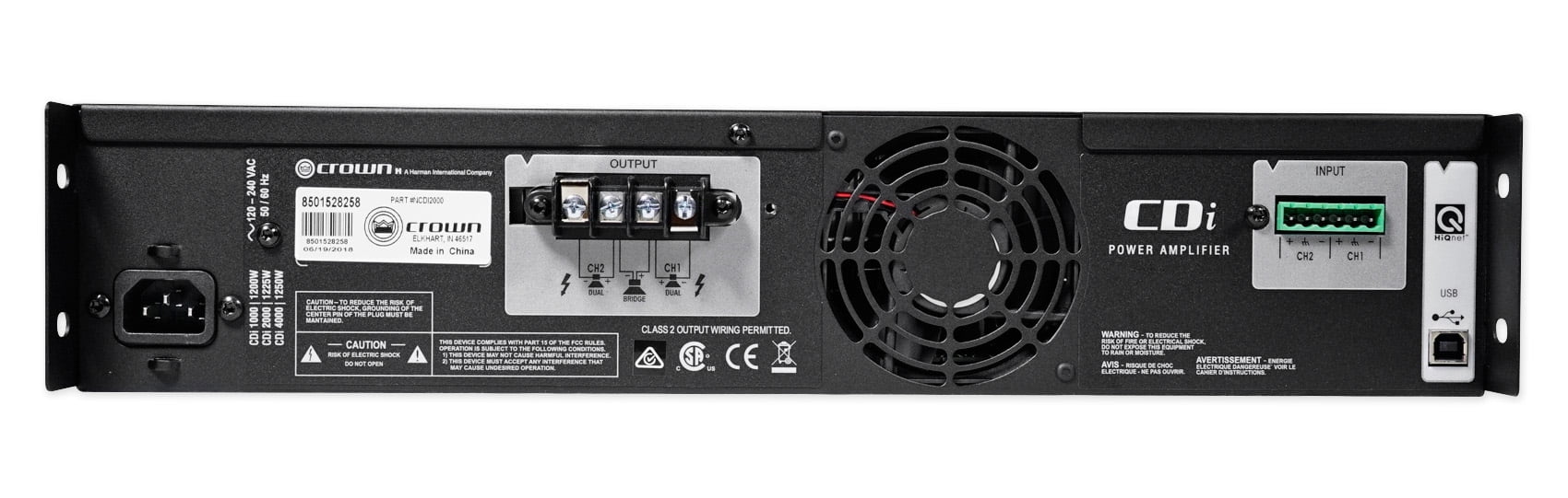Front+2) Crown Commercial 800w 70V Speakers JBL CDi2000 Amplifier+10) Background