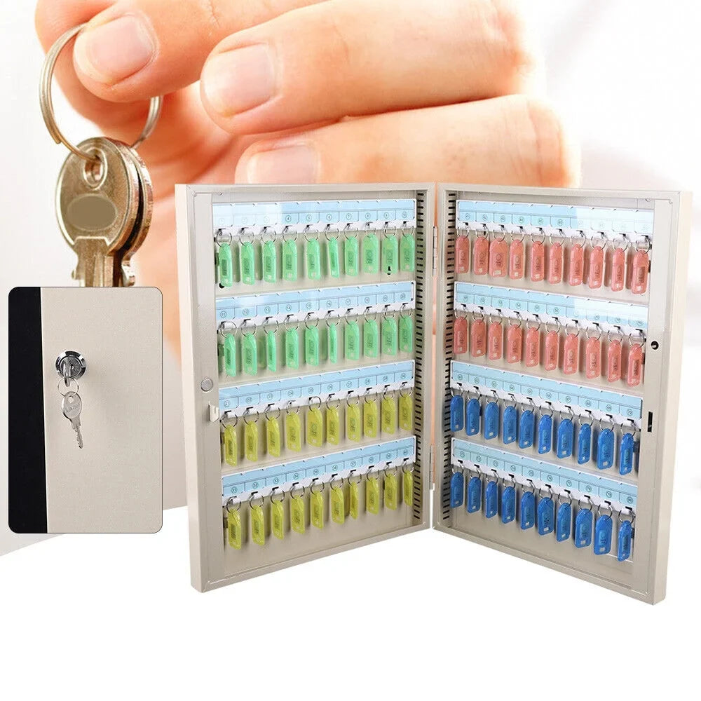 Cabinet Storage Box Wall Safe 80 Car Holder Key Mounted Organizer Dealership Lock