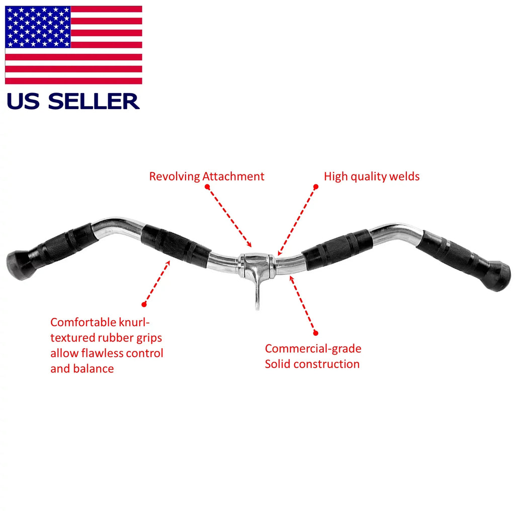 handle attachment down machine men 30 curl pushdown triceps tricep for tricept bar Fitness Maniac inches workout gym accessories exercise bar home attachments cable pull