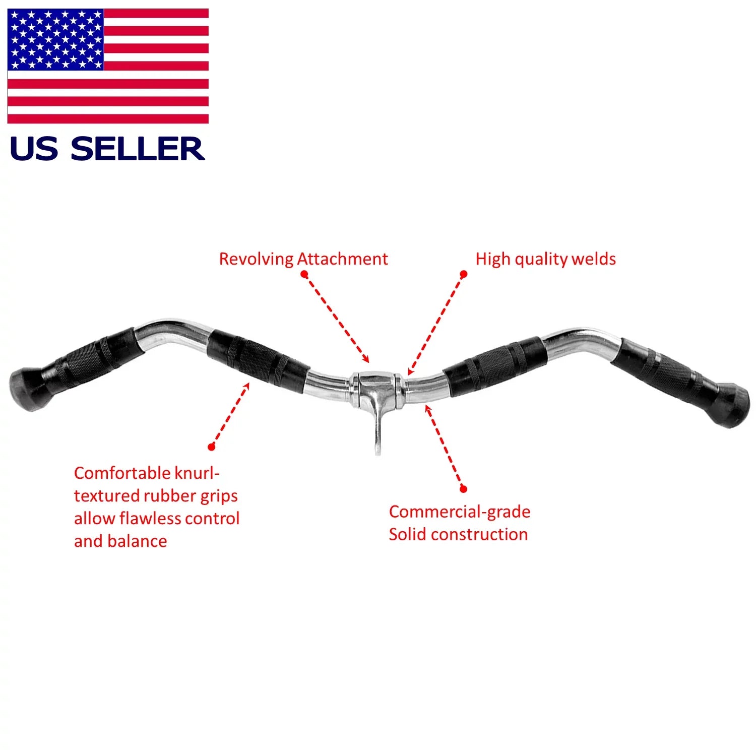 handle attachment down machine men 30 curl pushdown triceps tricep for tricept bar Fitness Maniac inches workout gym accessories exercise bar home attachments cable pull