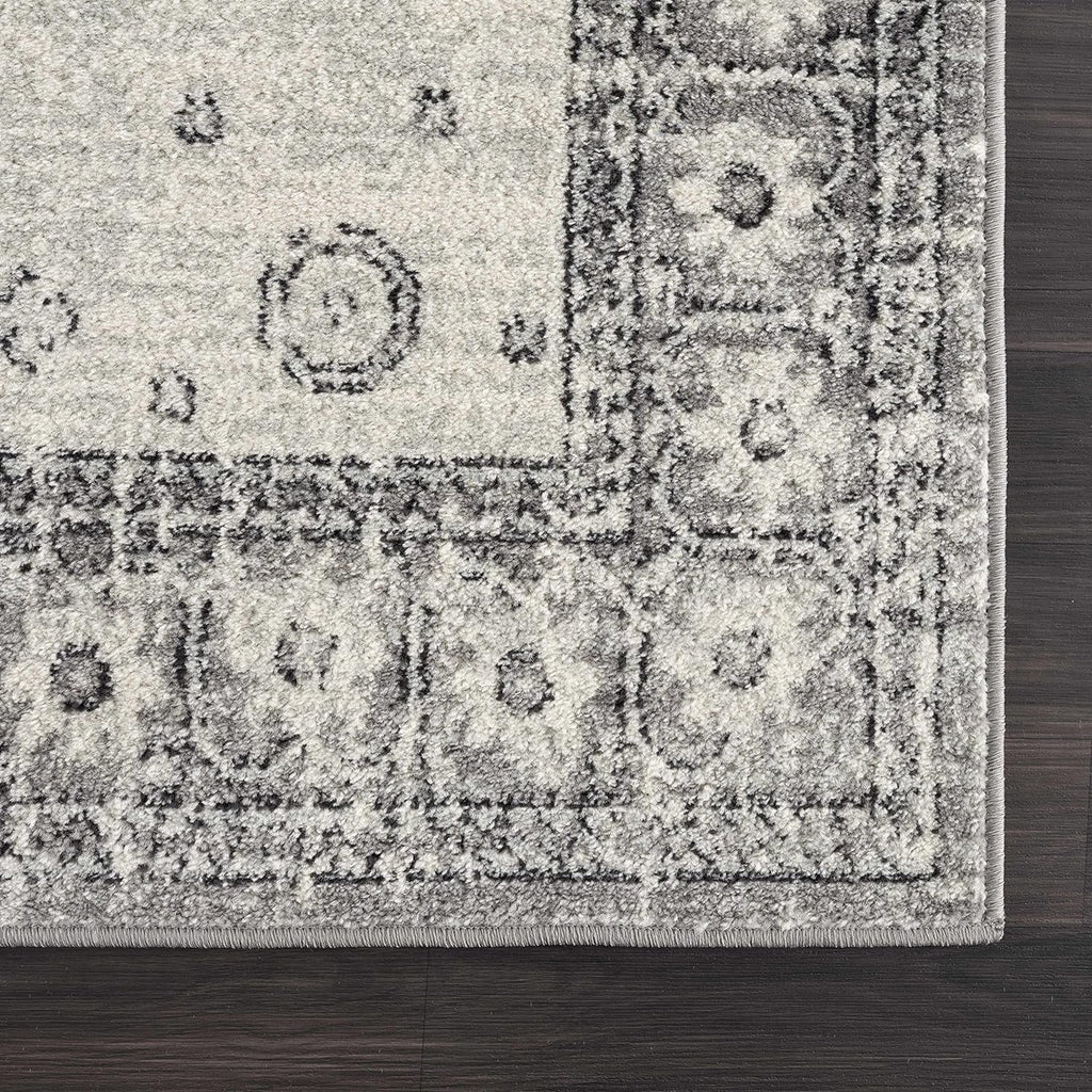 '- - Goksun 7'10" Vintage Pattern Rug Living Persian Beige Indoor 10' Room, Distressed Area Marash Medallion Grey, X - Collection Boho Traditional Oriental - Bedroom,