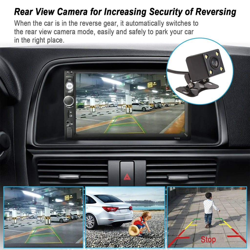 iMounTEK with 7" Input, Car TF FM Player, Camera HD Radio, Screen New Touch MP5 Car Backup Multimedia USB AUX