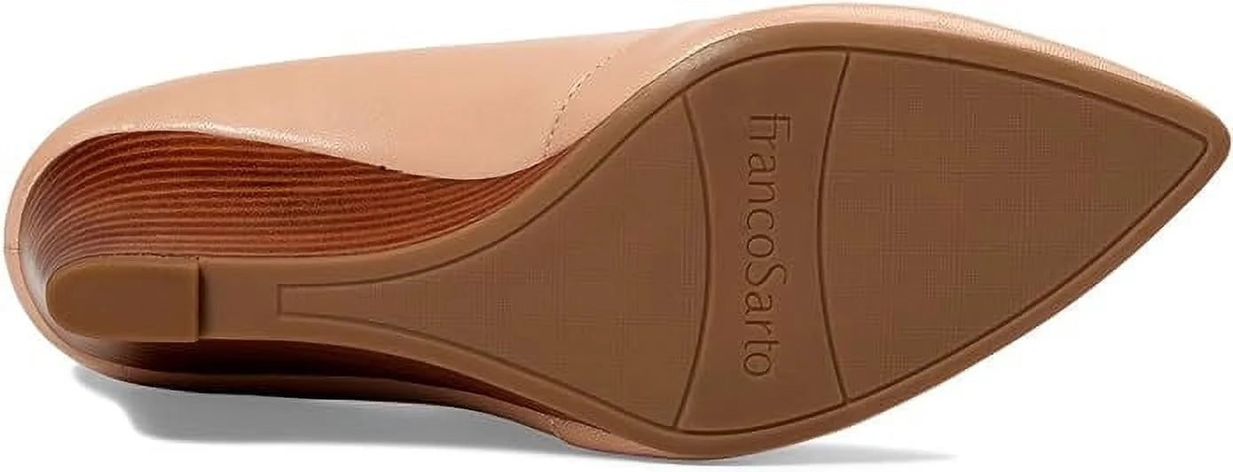 Pump 11 Sarto Womens Ballet US Frankie Wedge Pointed M Leather, Beige Toe Franco