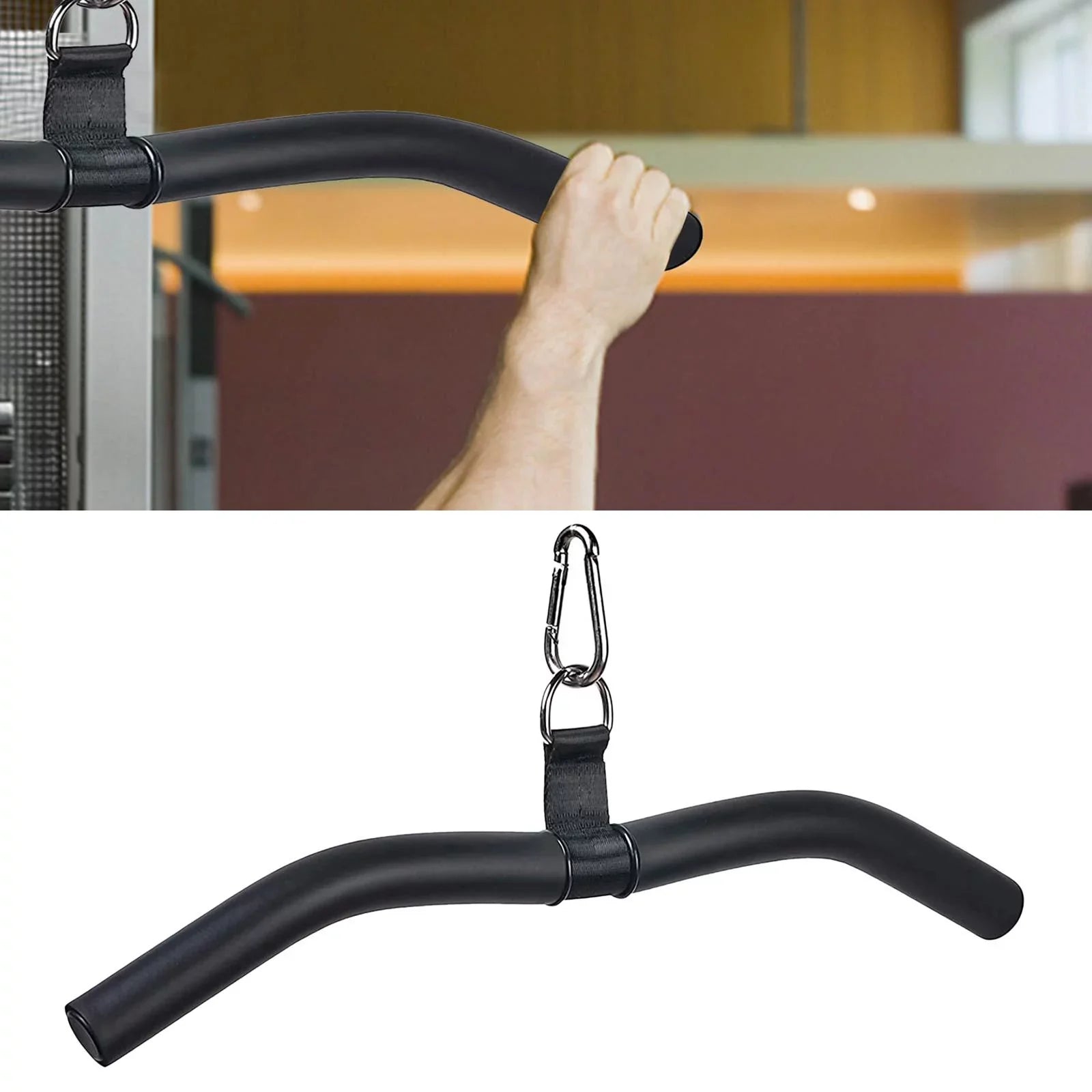 Handle Body Full Strength Workout, Attachment, Rubber Gym, Cable Bar Rotation Machine and Training, Bar for Pulldown with LAT