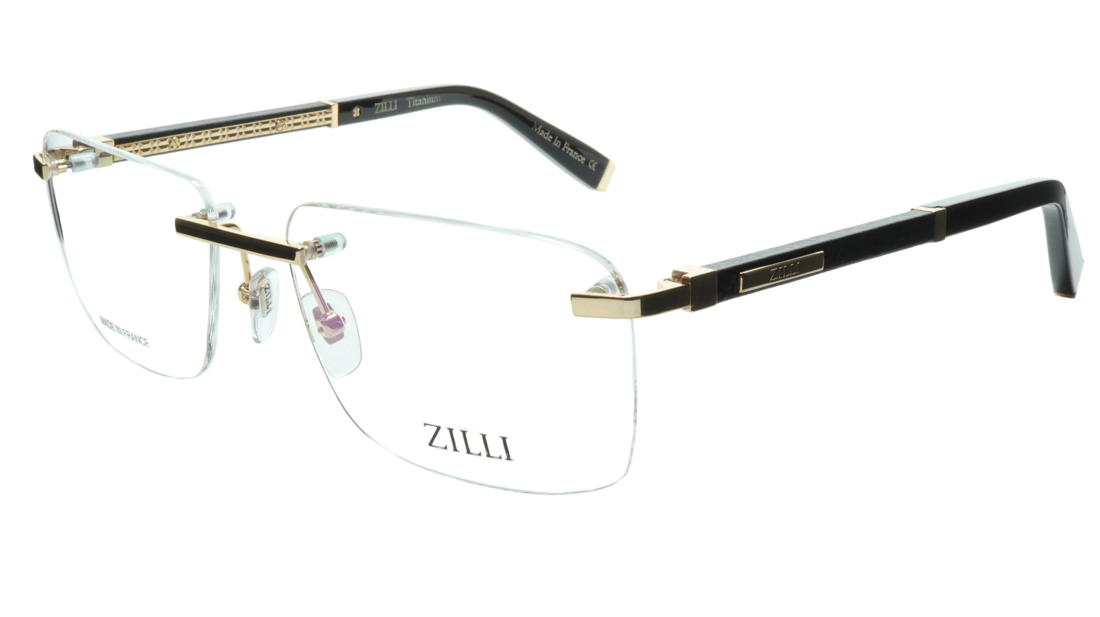 Real Quality Leather with Made Eyewear and Rimless Titanium High ZILLI