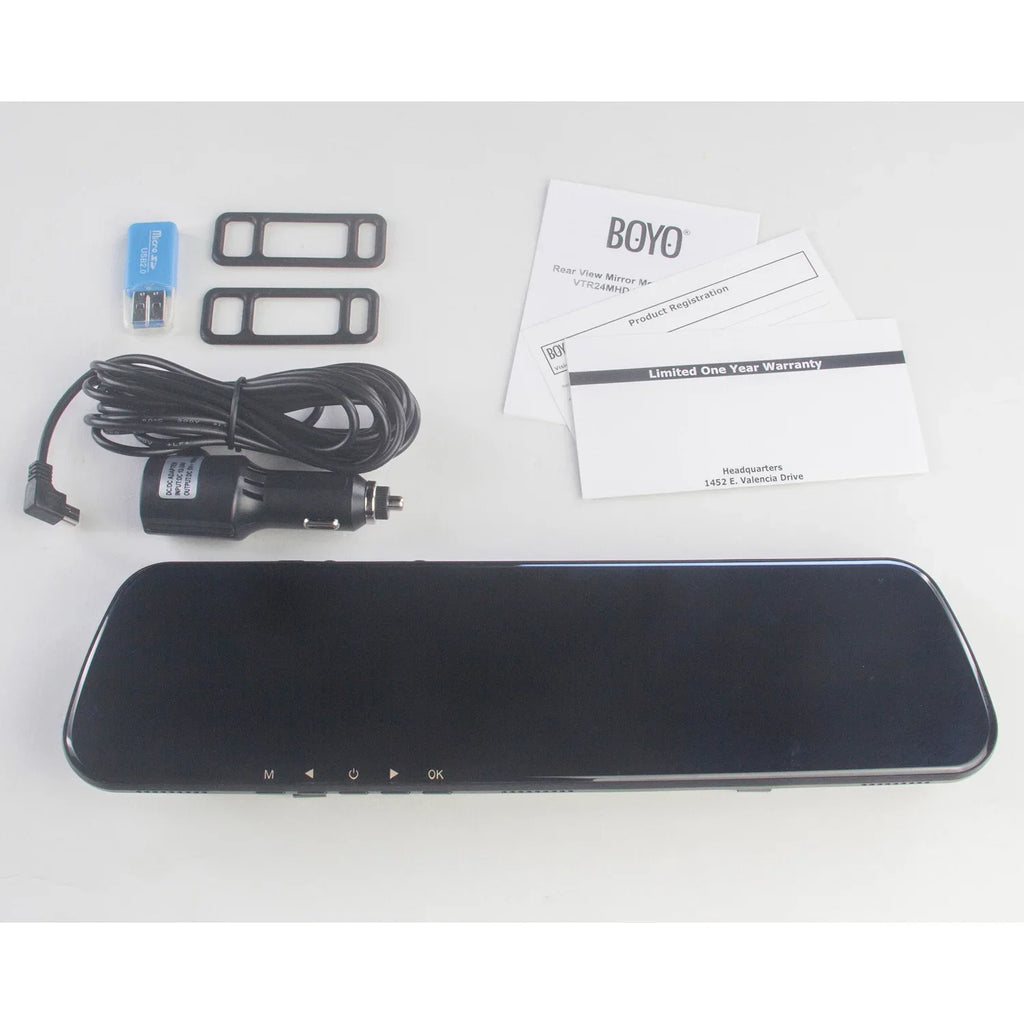 and Mirror Front VTR24MHD BOYO HD FHD with DVR Rear-View Camera -