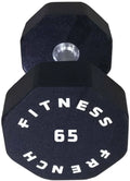 Single - Fitness 8 lbs Dumbbell Urethane French Hex (New) Sided 65