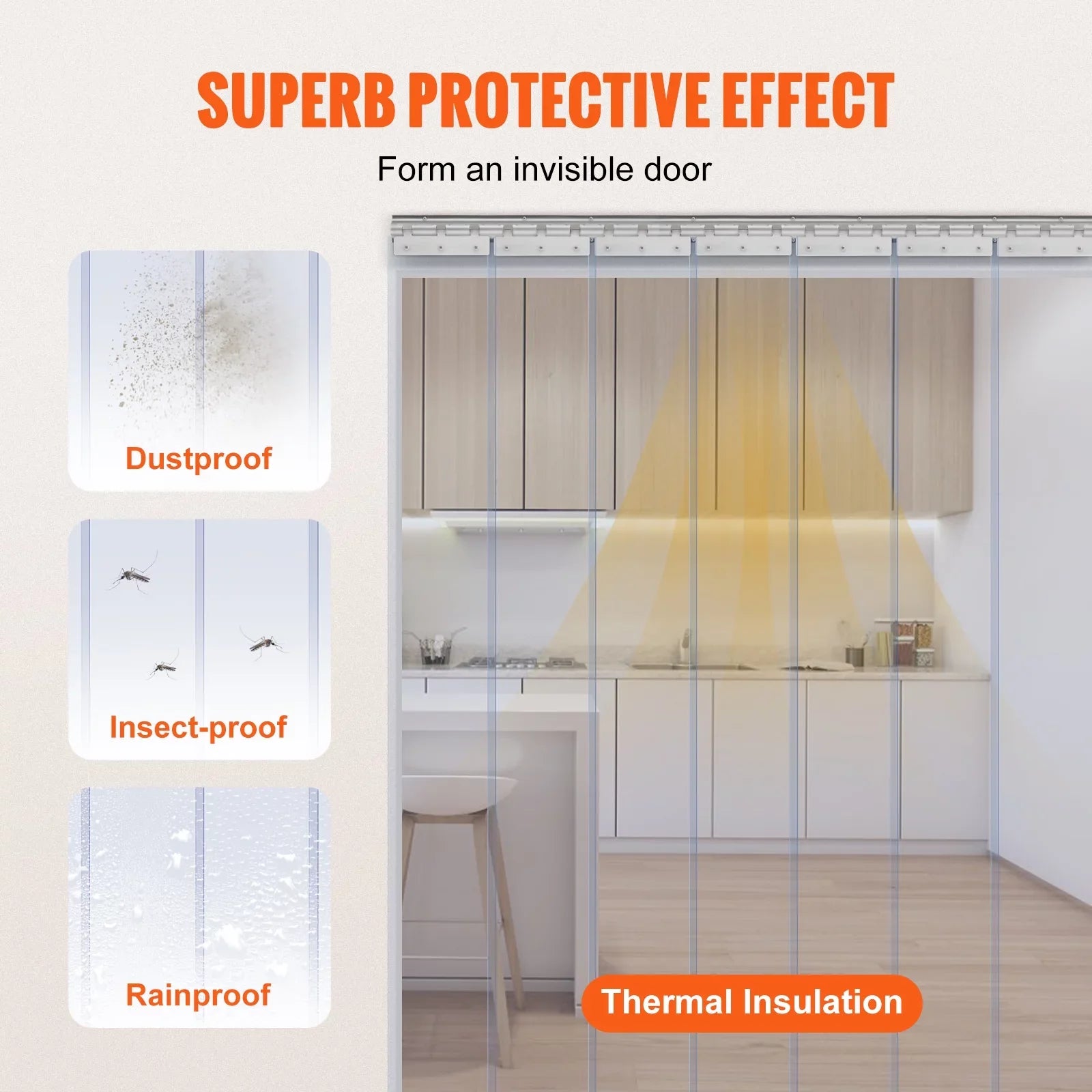 Cooler Door 84" BENTISM Plastic Curtain 42" Curtain Freezer Clear Strip x PVC