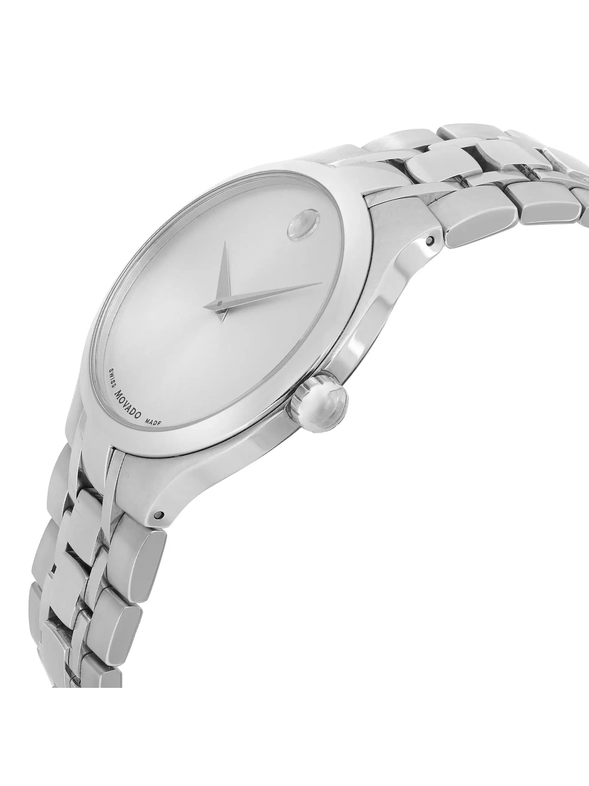Silver Quartz Steel 0606450 Men Movado Watch Dial 40mm Museum