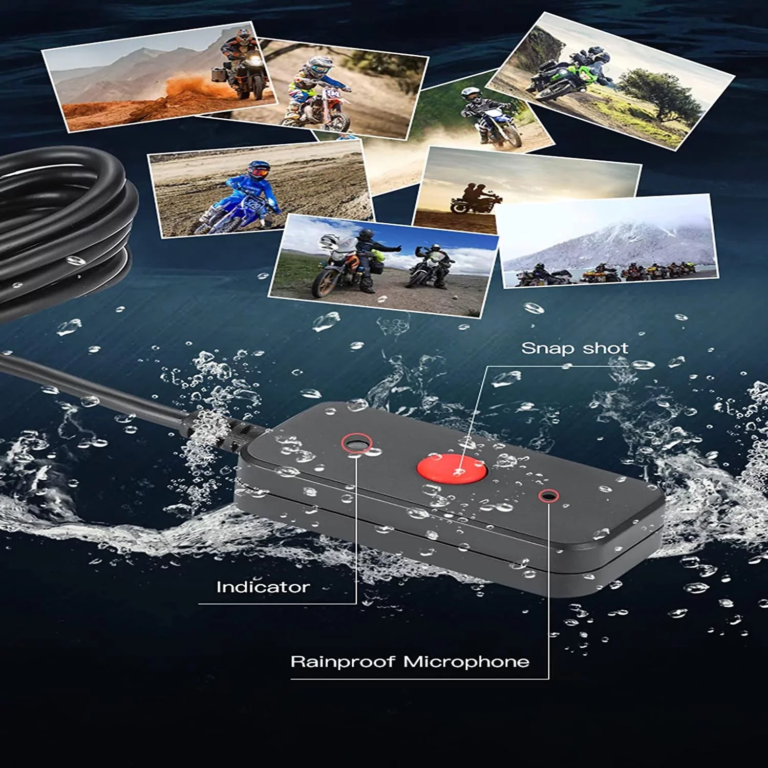 GPS Lens Angle Motorcycle Wi-Fi, Waterproof 1080P Rear Front Camera HD Waterproof and Recording with 120° Wide Dash Camera