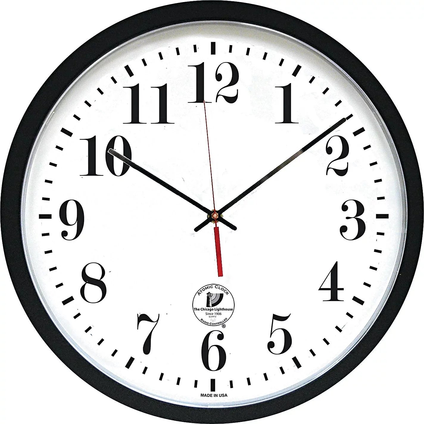 Clock Black ATOMIC Lighthouse Contemporary 67403302 Chicago