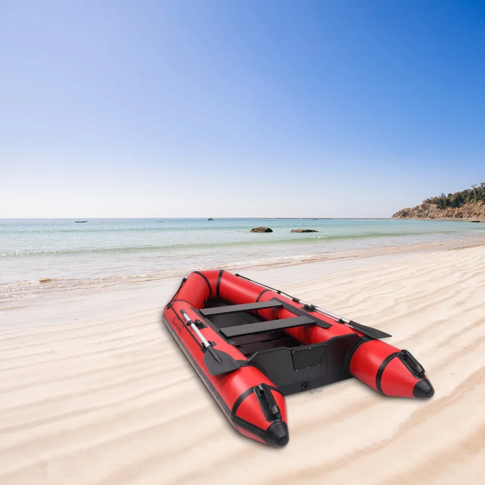 10ft Water Boat Adult 330kg Black PVC Survivals Assault Red Camping