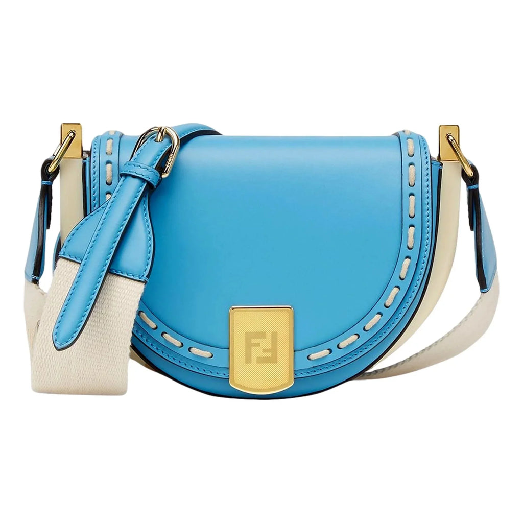 Leather Bag Moonlight Fendi Satchel Crossbody Cyber Blue