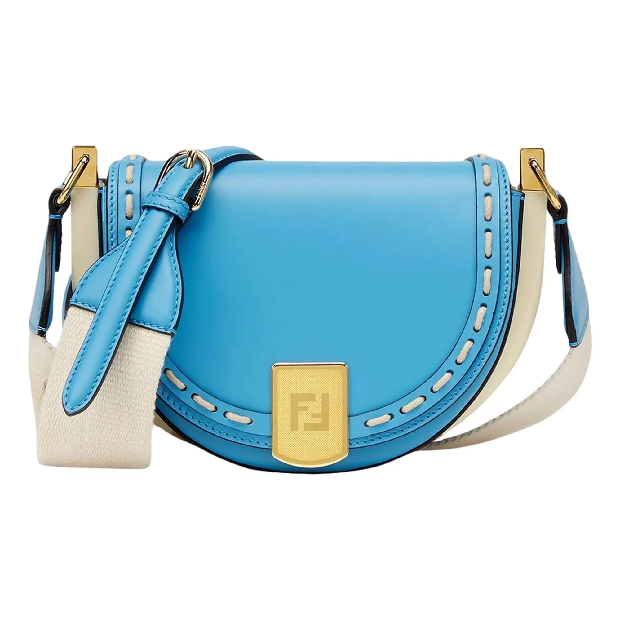Leather Bag Moonlight Fendi Satchel Crossbody Cyber Blue