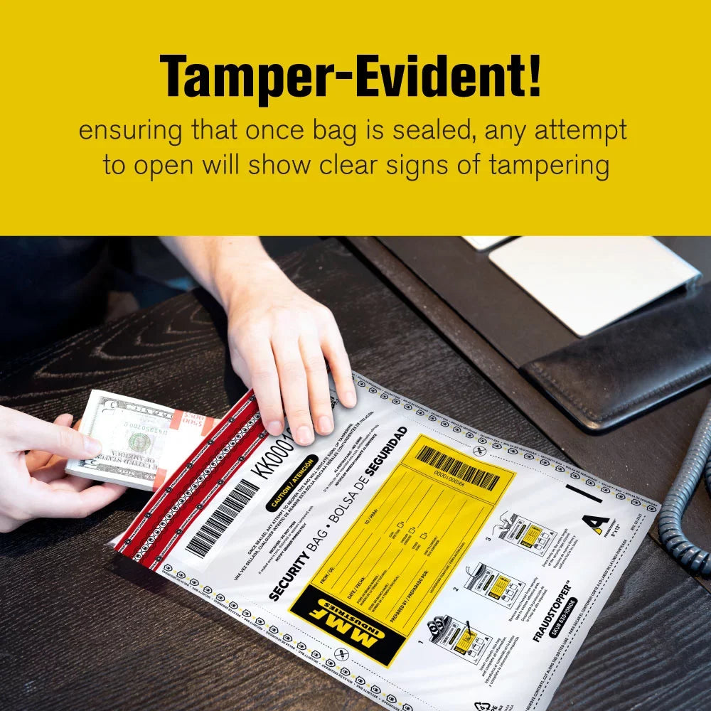 X - 9 - MMF Deposit 12 Tamperevident Bag White 2362010N06 Inches