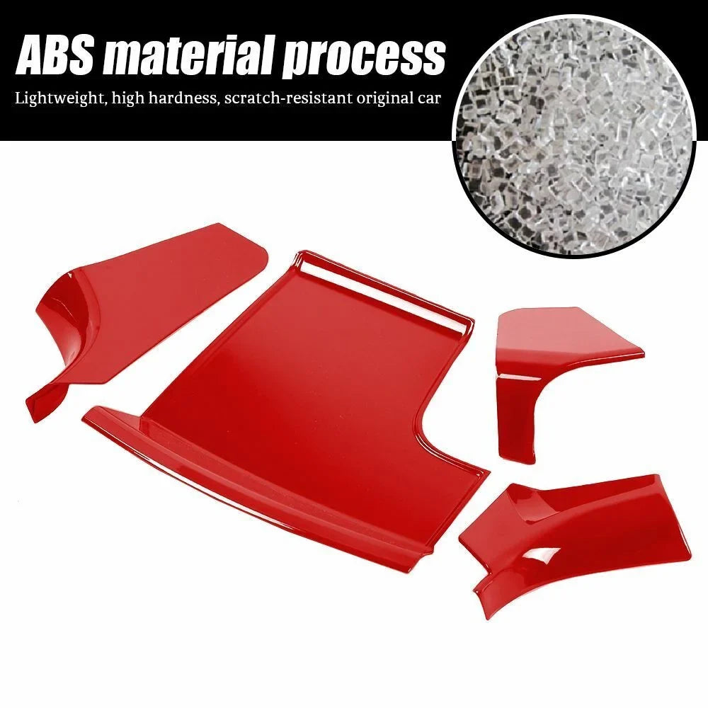 Panel Center Console Red Trim Storage Shift ABS Teledu Gear