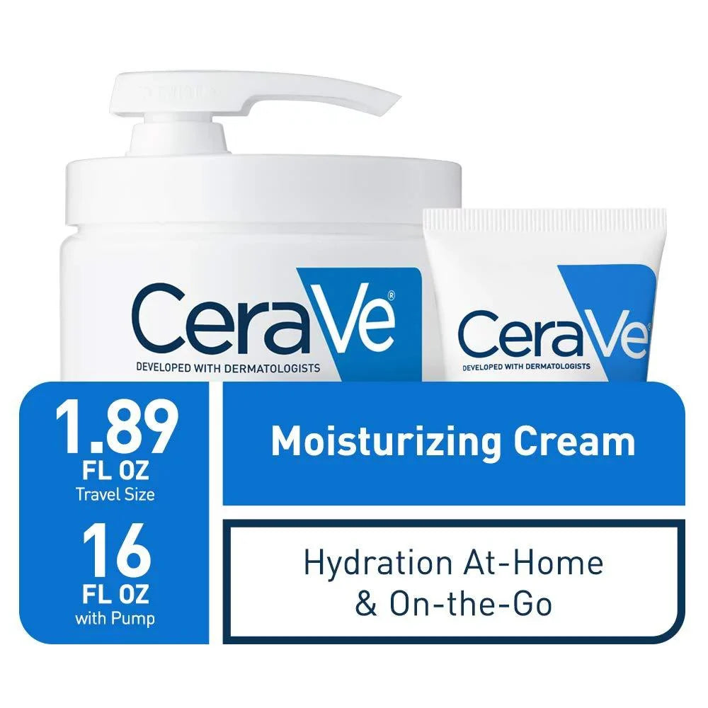 and Ounce+1.89 16 Size Travel Moisturizing Contains Ounce Pump with Pack Free Cream Combo Fragrance CeraVe Ounce | Ounce 16 | 1.89