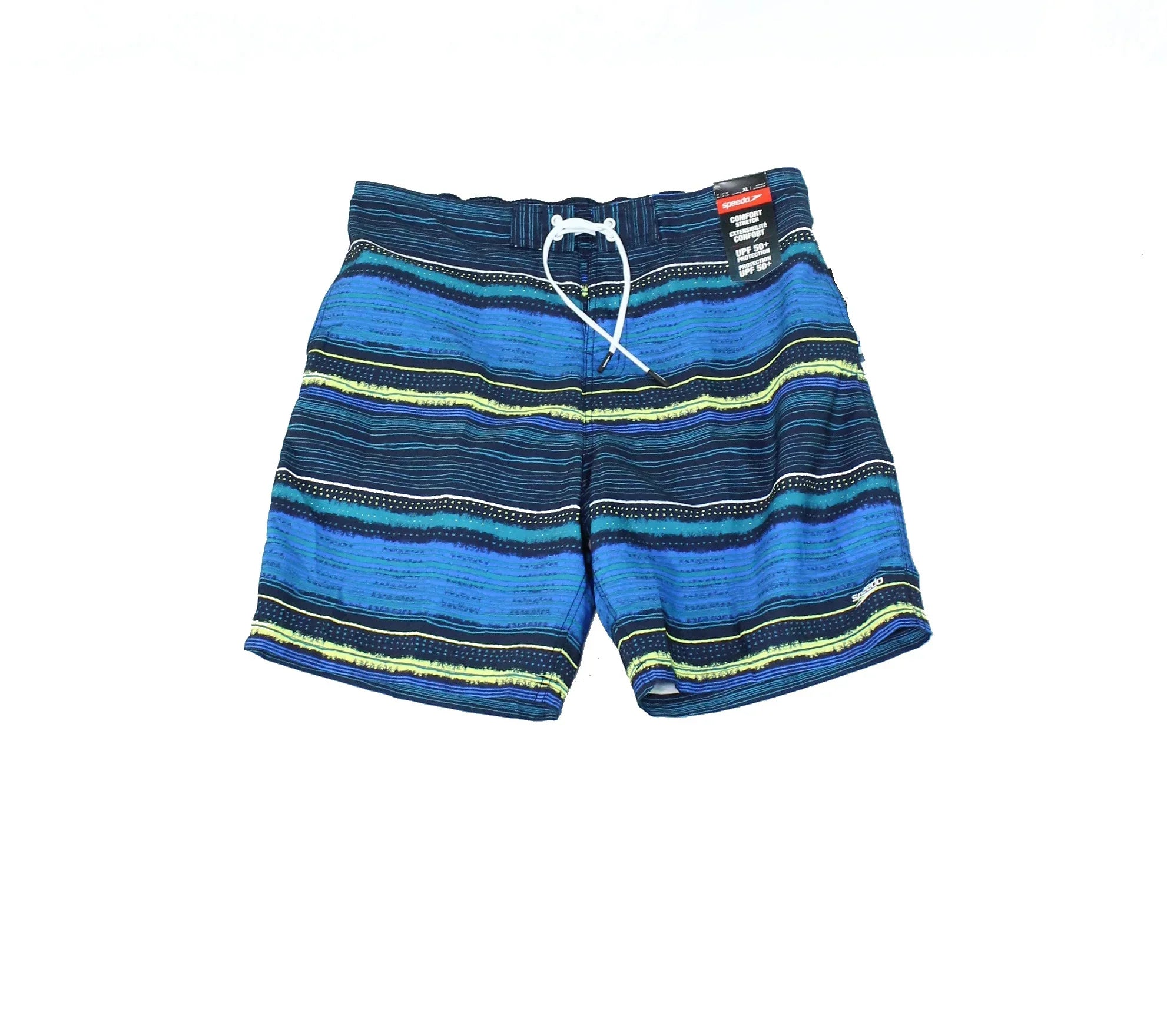 Speedo in Line Blue Border Performance Men's Green-XL E-Boardshorts 20"