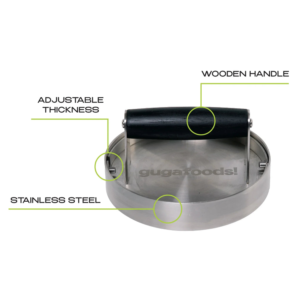 Press Patty Adjustable Guga Smashed Hamburger Burger Stainless Steel Foods Kit, Maker,