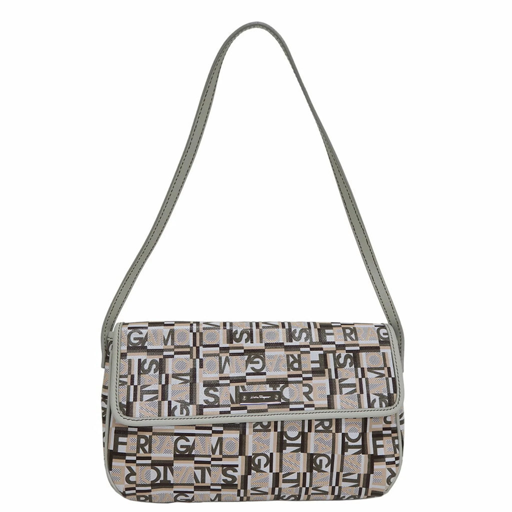 (Good) PVC,Leather Salvatore Shoulder Ferragamo Bag Beige Pre-Owned