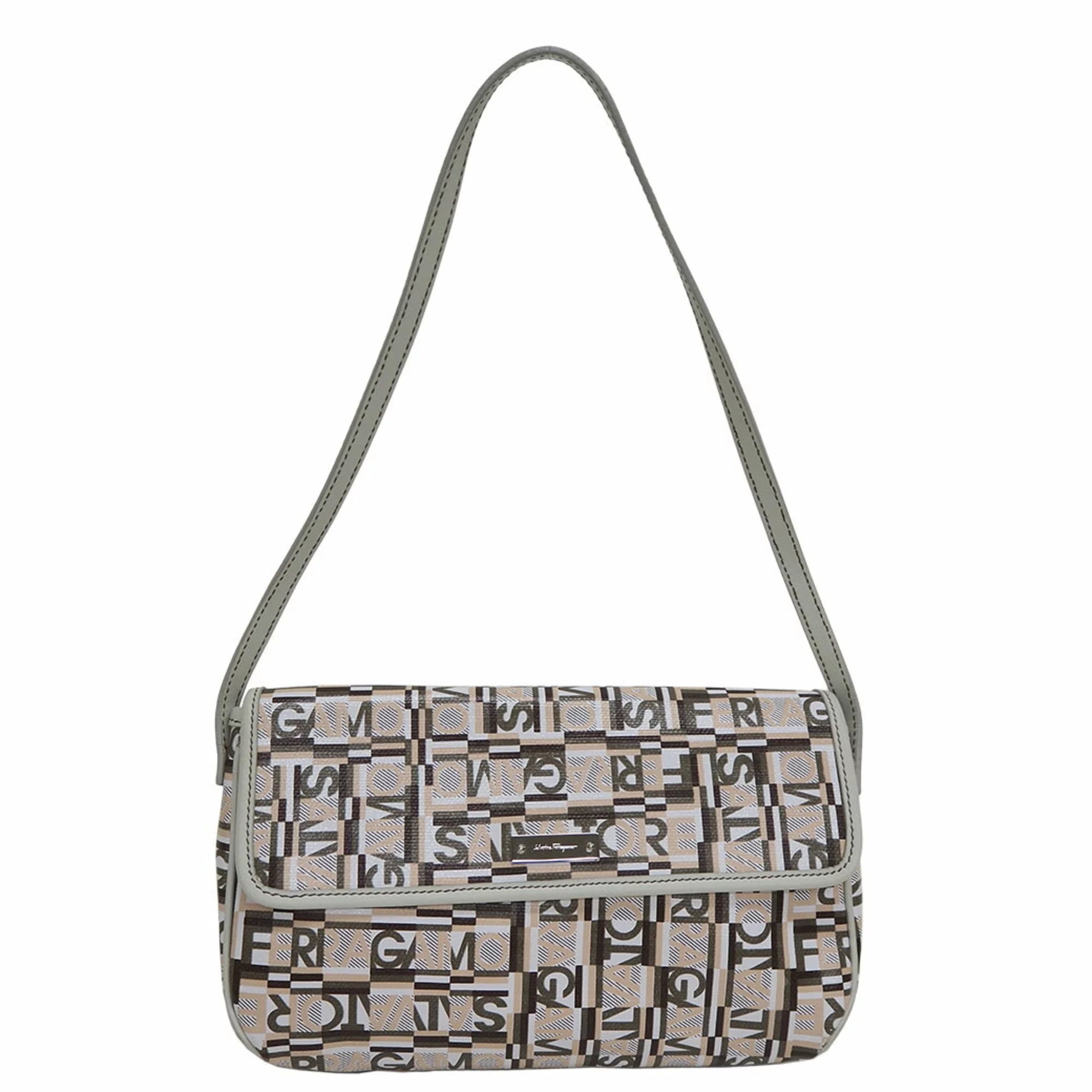 (Good) PVC,Leather Salvatore Shoulder Ferragamo Bag Beige Pre-Owned