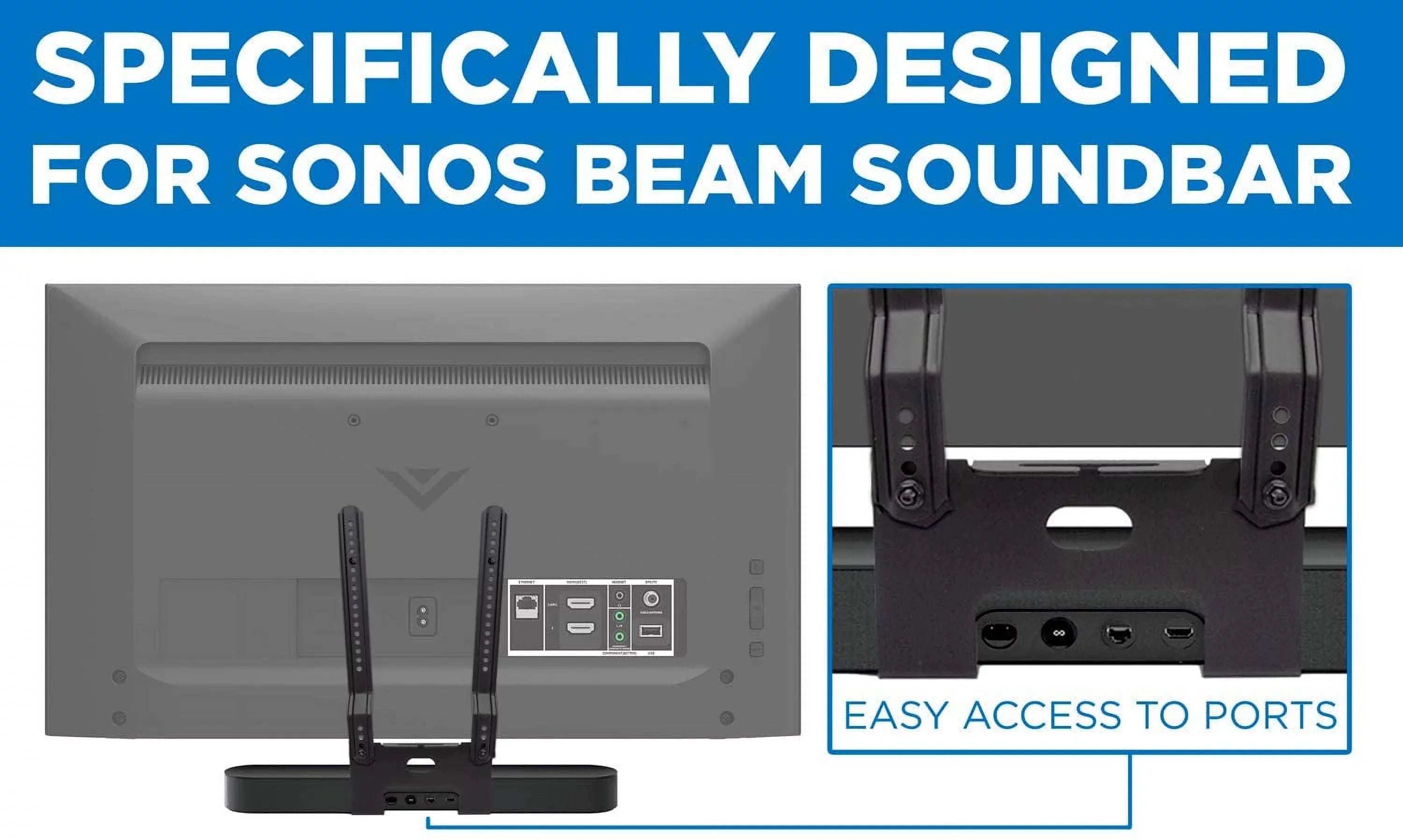 Soundbar VESA Sound with | Sonos Pattern Mount Mount-It! Compatible Beam 600mm - Bar 200mm TV Mounting Mounting with Shelf for Bracket Televisions Speaker Kit