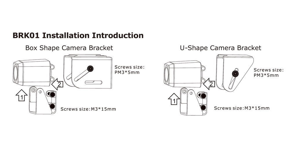 with for for BRK01 Mounting Style Necessary Cameras Screws Cube (can CM-AHD1) Brackets — MINy RYDEEN use