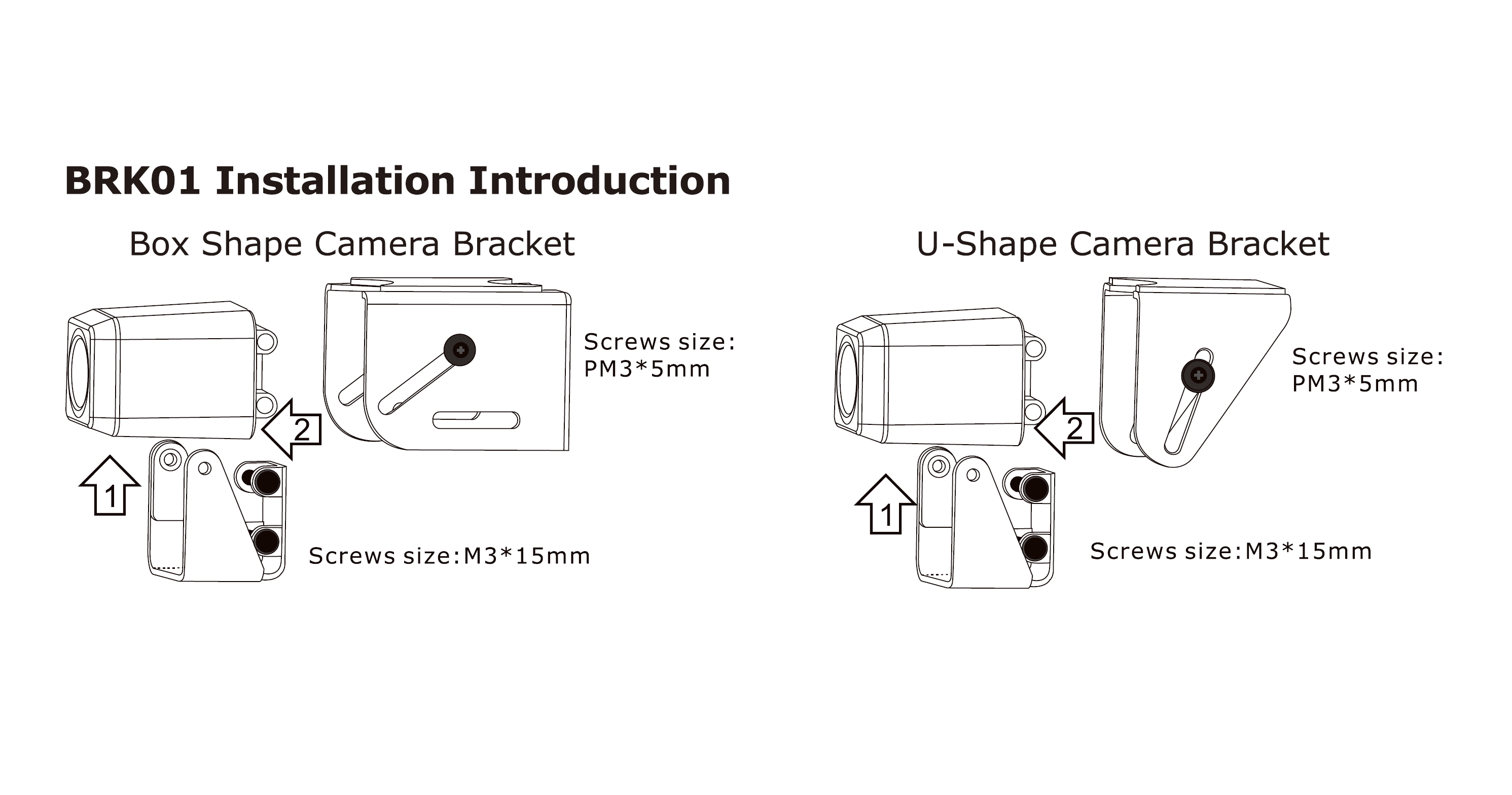 with for for BRK01 Mounting Style Necessary Cameras Screws Cube (can CM-AHD1) Brackets — MINy RYDEEN use