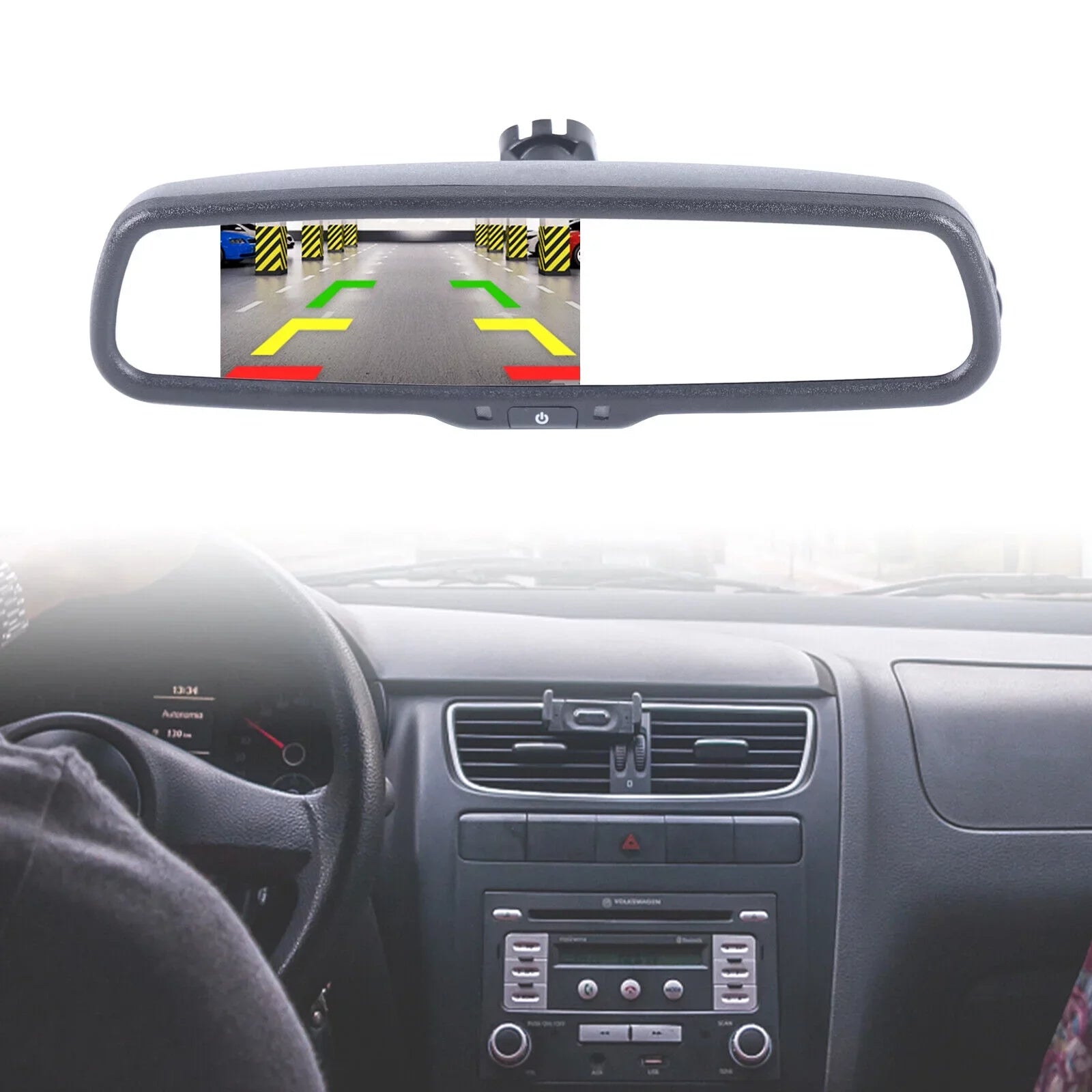 Mirror Camera Monitor &Bracket Rear TFT 4.3" View Reverse LCD Backup For Parking
