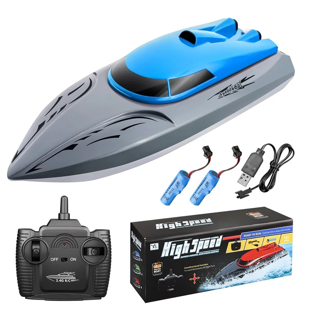 Boat 2.4GHz Boats Remote RC 18km/h High - Speed Control Lakes ALLCACA Pools Blue and Toy Watercraft for