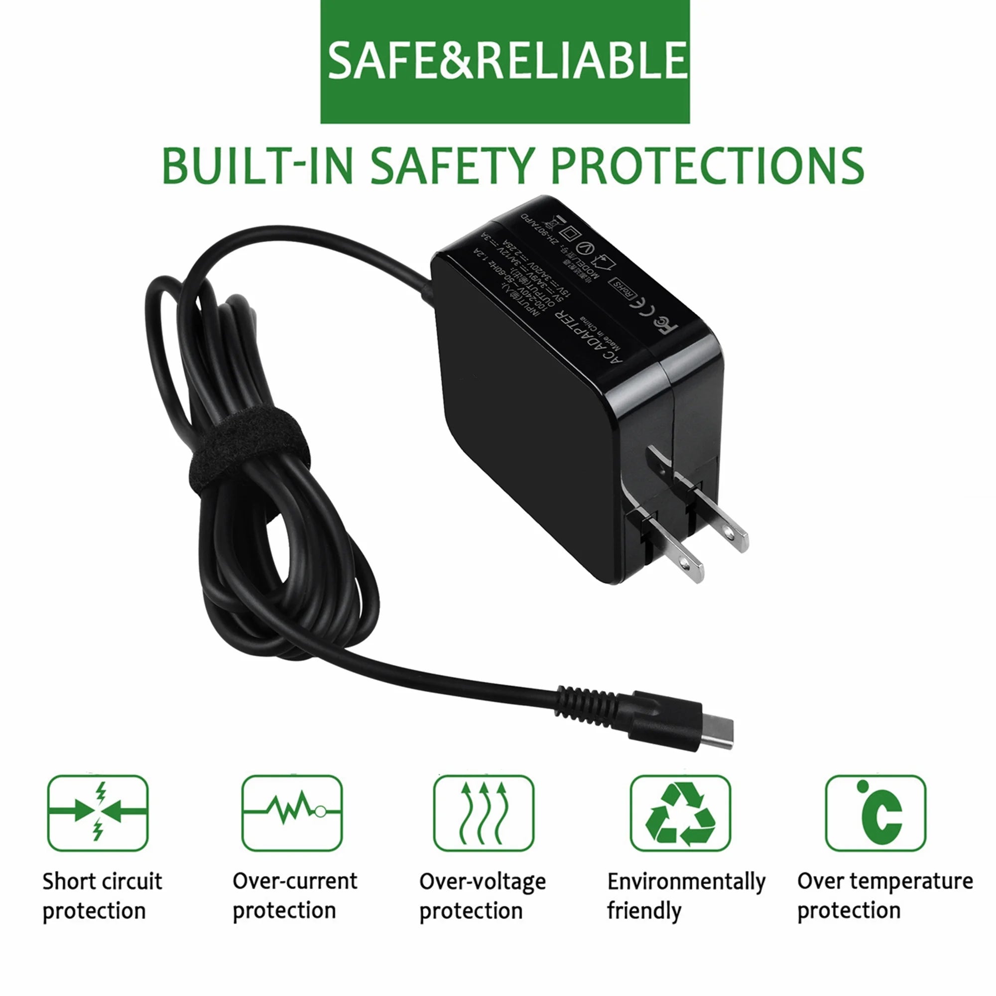 Type AC 2nd KONKIN Chromebook Gen Replacement Type-C BOO  300e MTK 81QC for Compatible Adapter 45W Charger