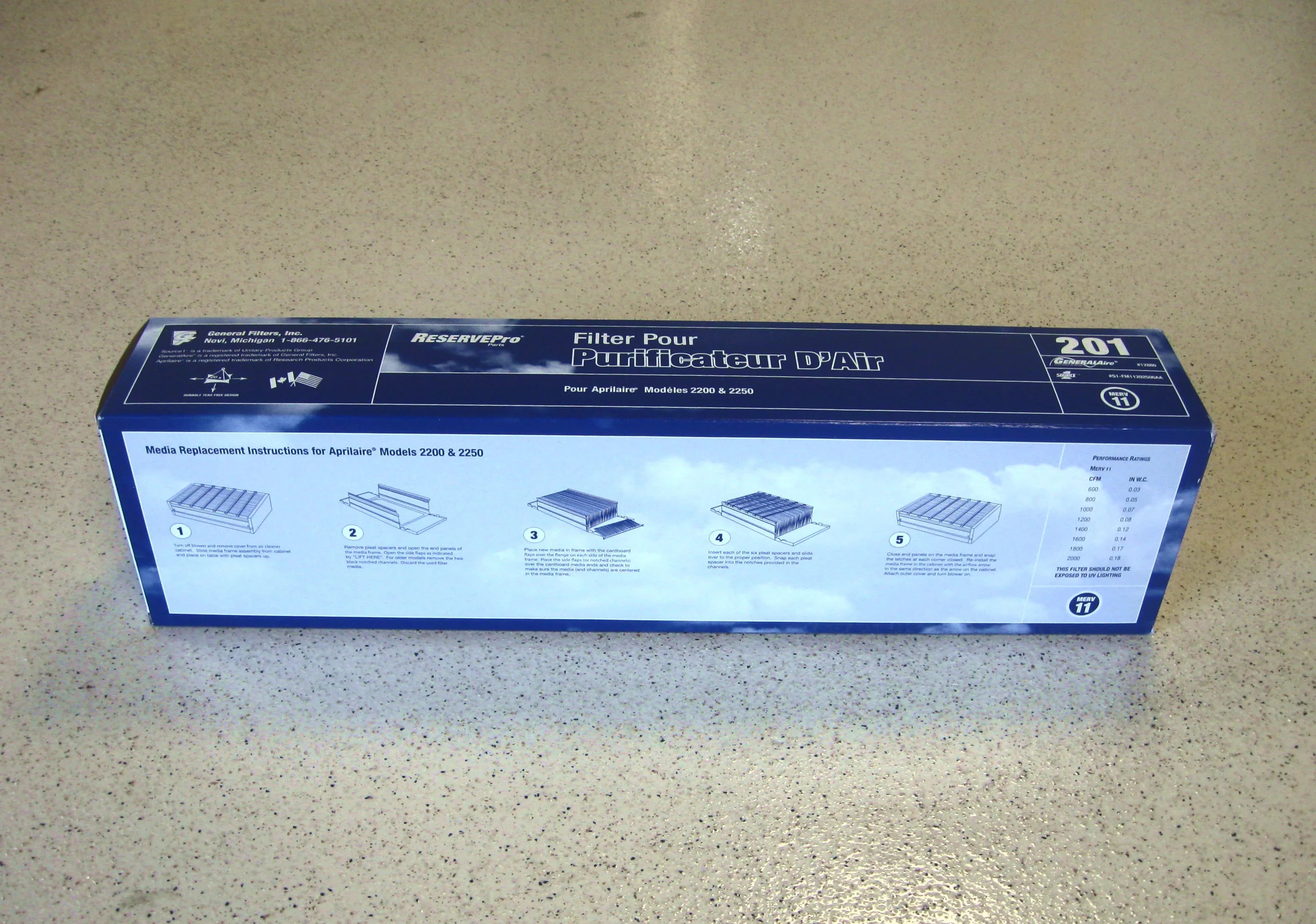 Aprilaire 12880 Filter 201 MERV11 Air 4050 For Replacement Media Generalaire