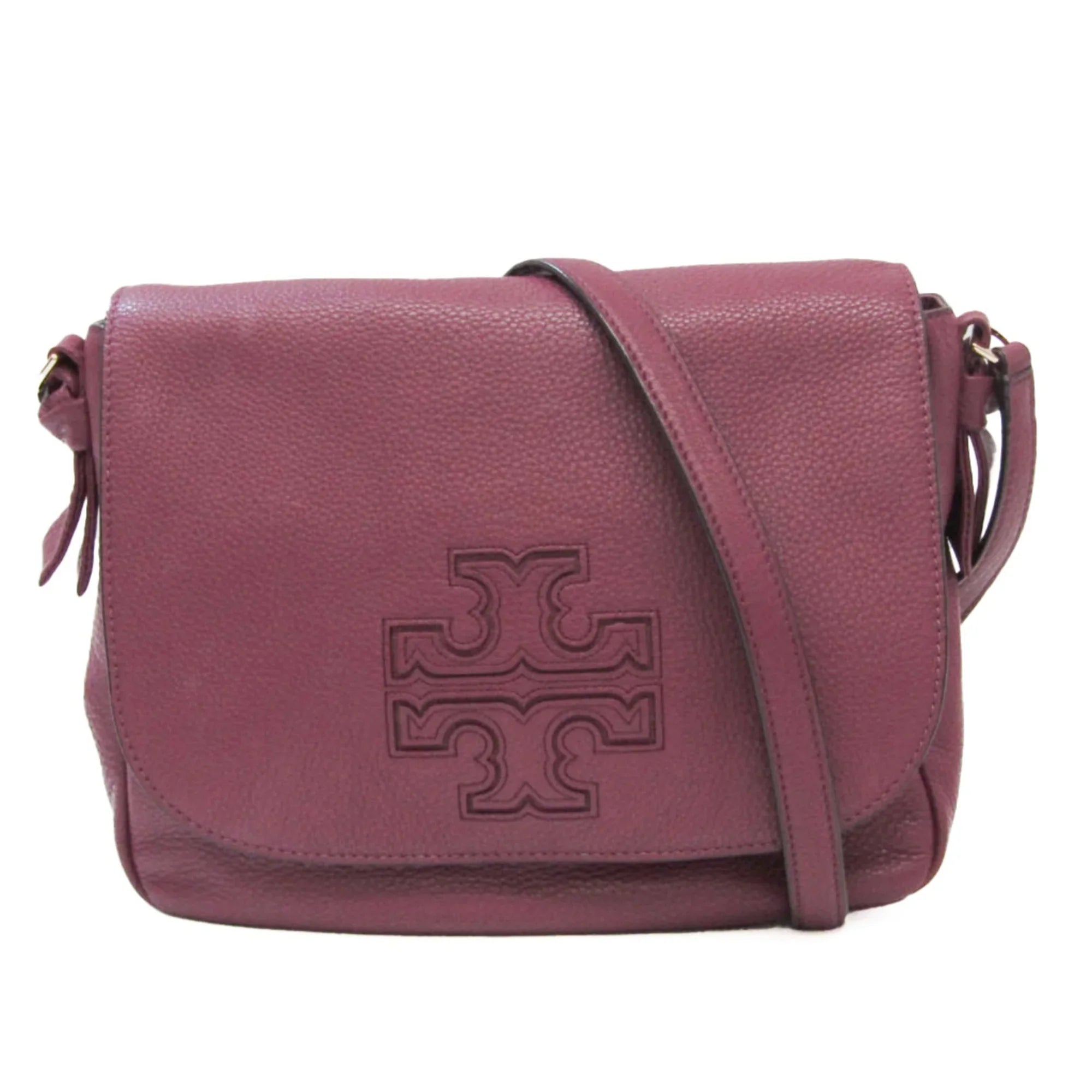 Women's Leather Bag Pre-Owned (Good) Burch Tory Bordeaux Shoulder