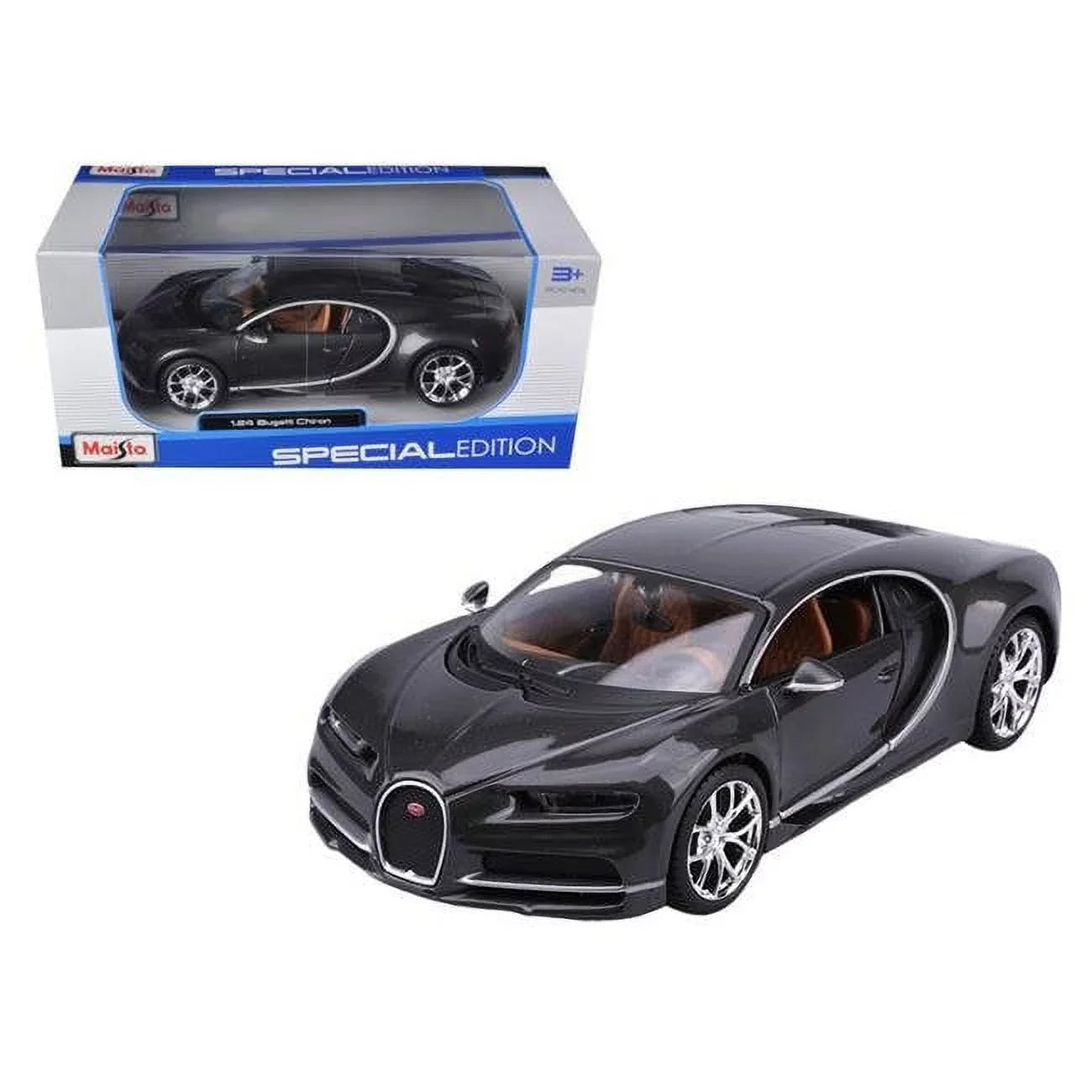 Scale, for Diecast 1-24 Model Grey Maisto Bugatti Chiron Car