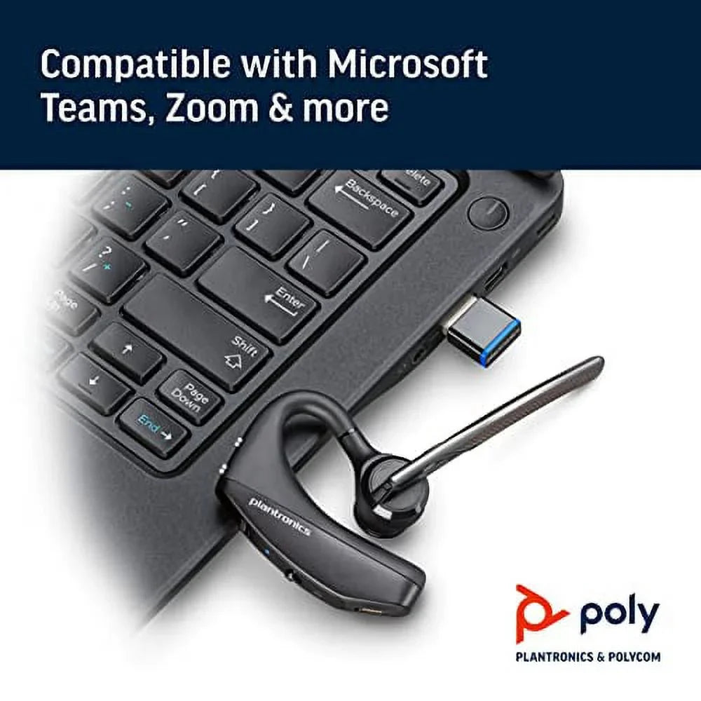 Headset Canceling connect - Plantronics to - 5200 (Poly) Noise PC your - Mac & Voyager Teams, UC Works Single-Ear with USB-A and/or Zoom Compatible to more - Bluetooth - (Monaural)
